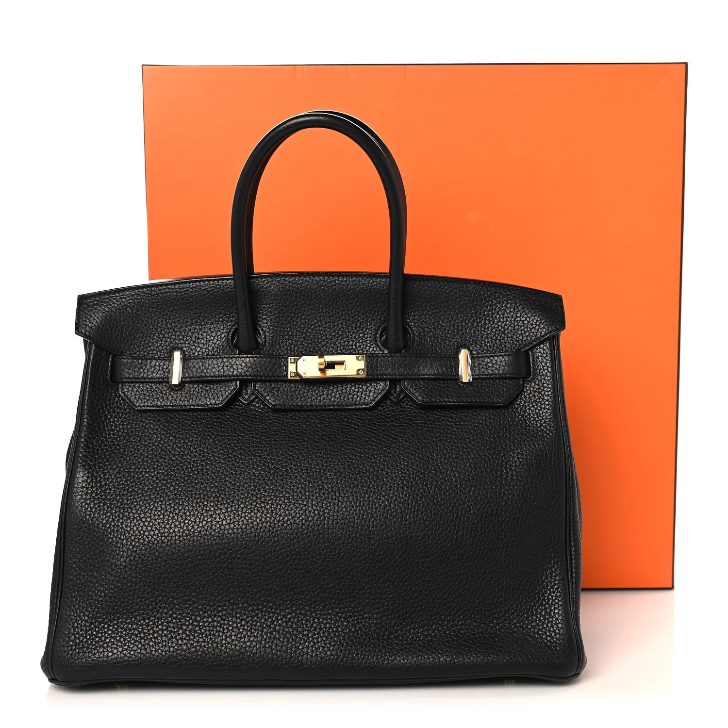 Taurillon Clemence Birkin 35 Black - Image 13