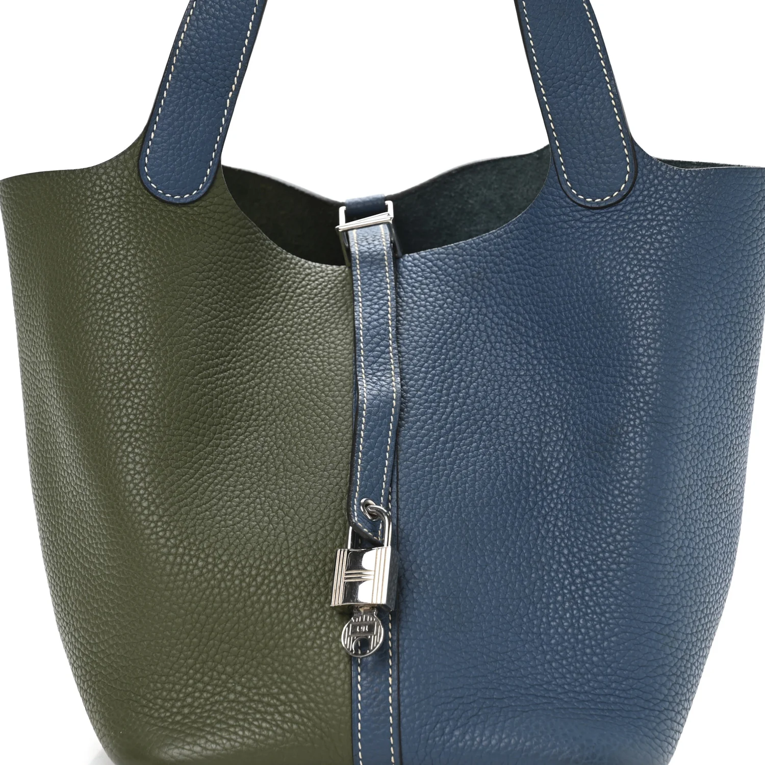 Taurillon Clemence Casaque Picotin Lock 22 MM  Bleu Thalassa Canopee - Image 8