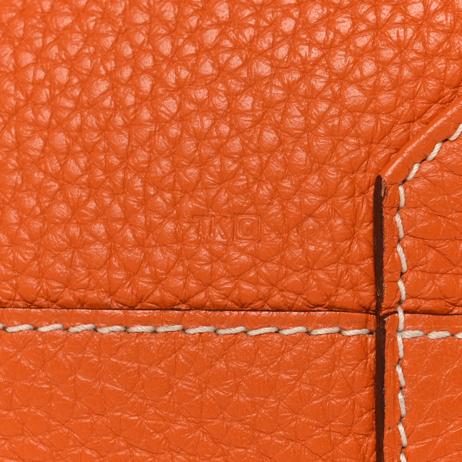 Taurillon Clemence Double Sens 45 Reversible Tote Orange Gold - Image 11