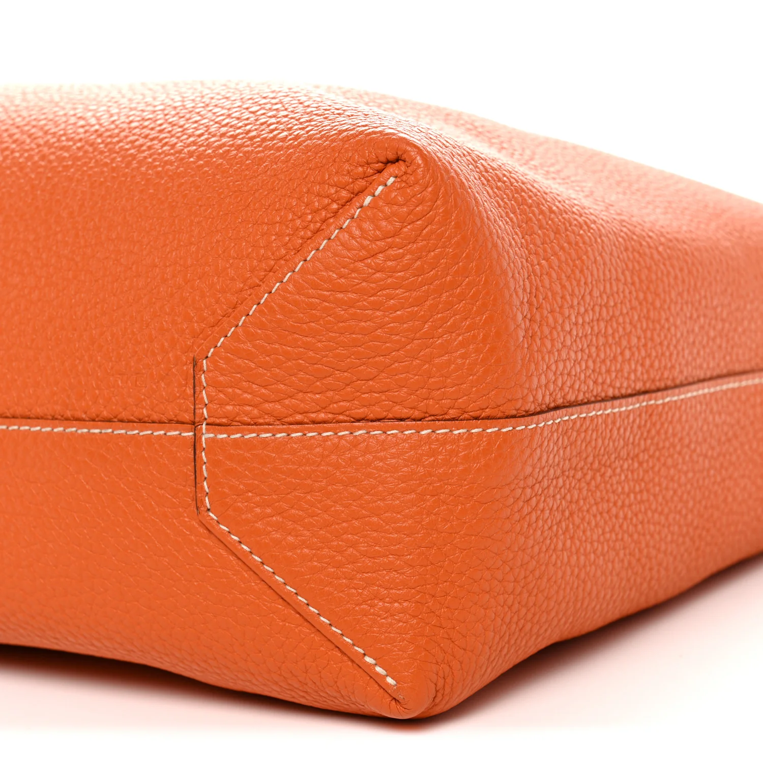 Taurillon Clemence Double Sens 45 Reversible Tote Orange Gold - Image 17
