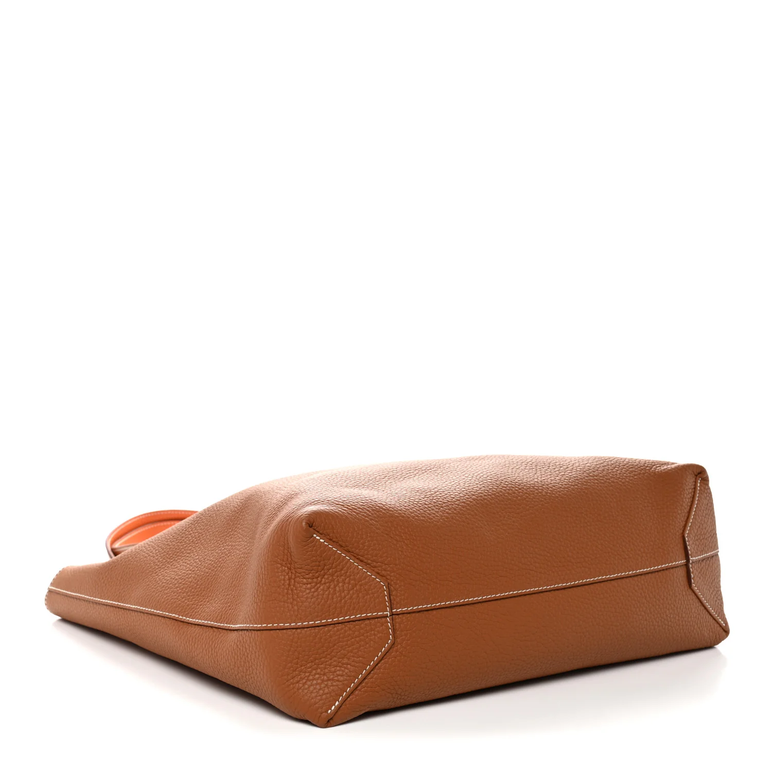 Taurillon Clemence Double Sens 45 Reversible Tote Orange Gold - Image 6