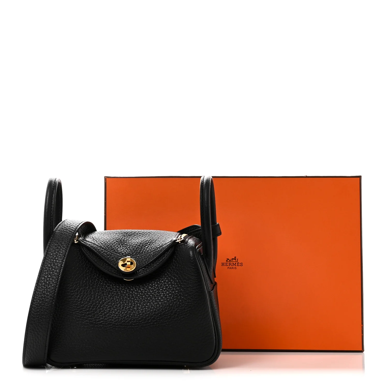 Taurillon Clemence Mini Lindy 20 Black - Image 11