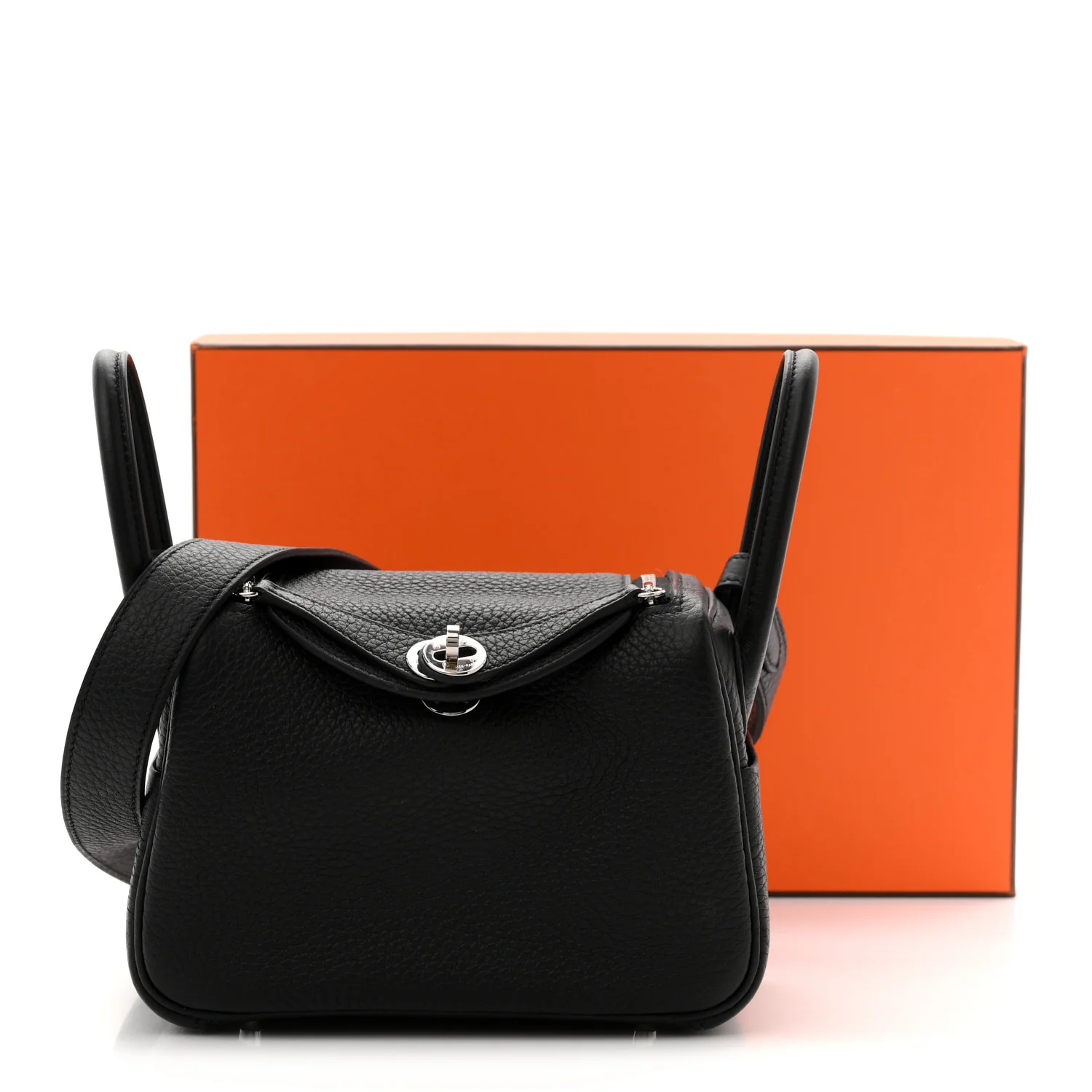 Taurillon Clemence Mini Lindy 20 Black - Image 11