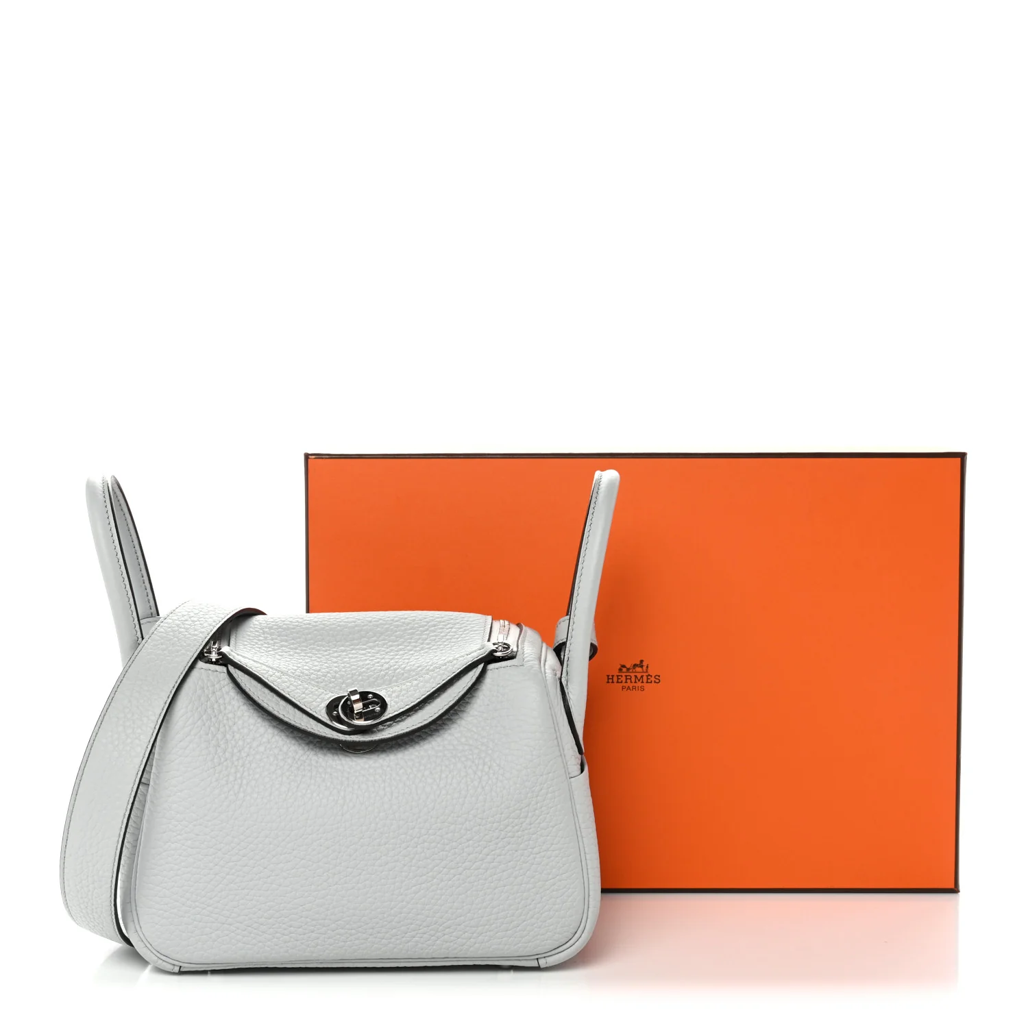 Taurillon Clemence Mini Lindy 20 Bleu Pale - Image 11