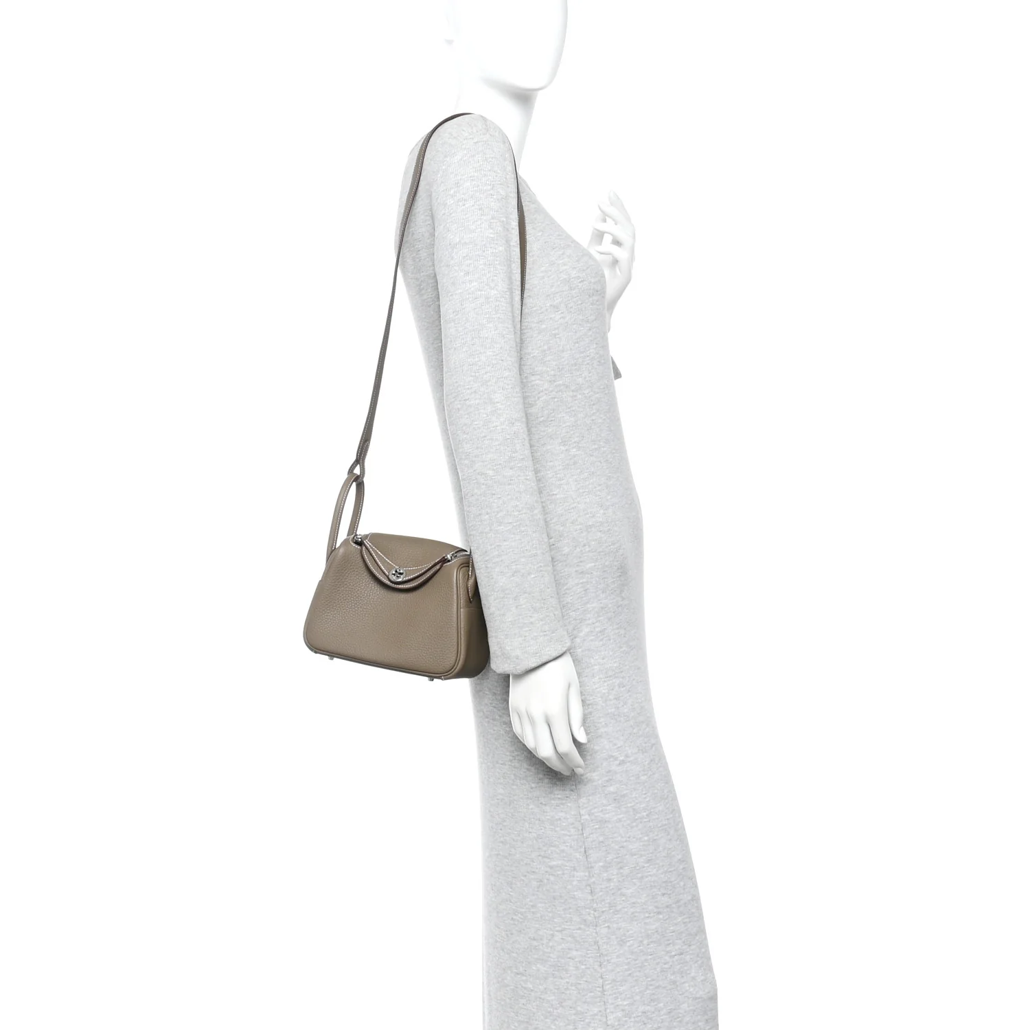 Taurillon Clemence Mini Lindy 20 Etoupe - Image 2