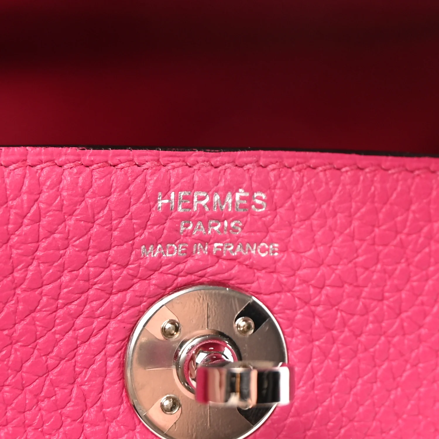 Taurillon Clemence Mini Lindy 20 Rose Shocking - Image 7