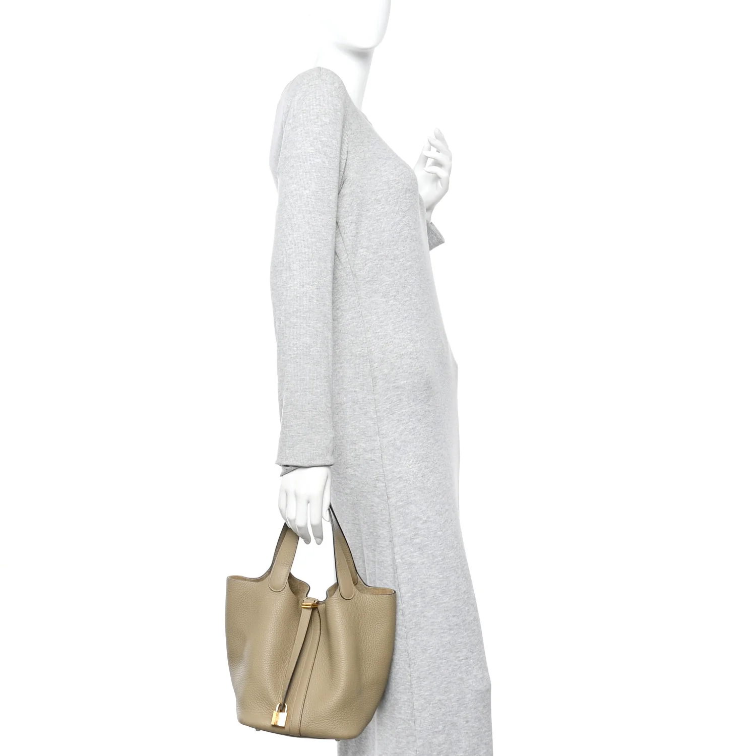 Taurillon Clemence Picotin Lock 22 MM Beige Marfa - Image 2