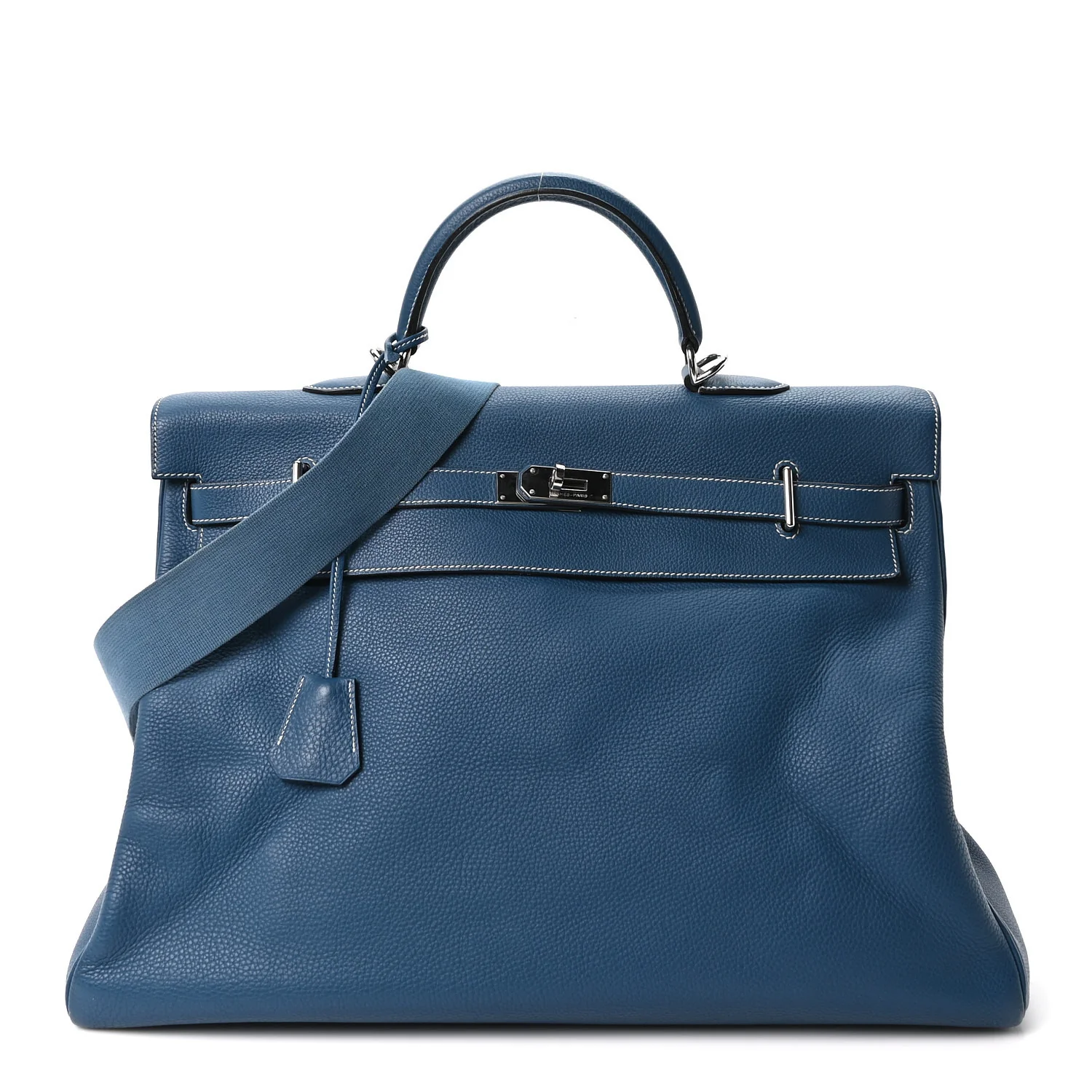 Taurillon Clemence Voyage Kelly 50 Bleu Agate