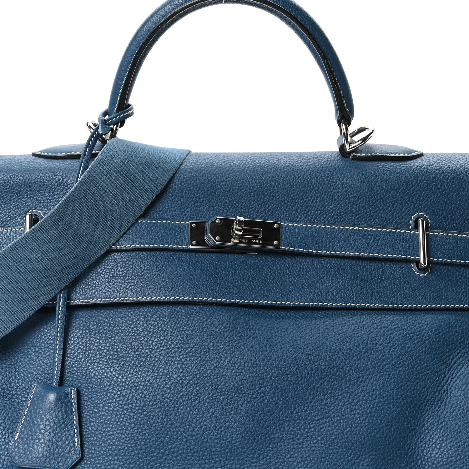 Taurillon Clemence Voyage Kelly 50 Bleu Agate - Image 7