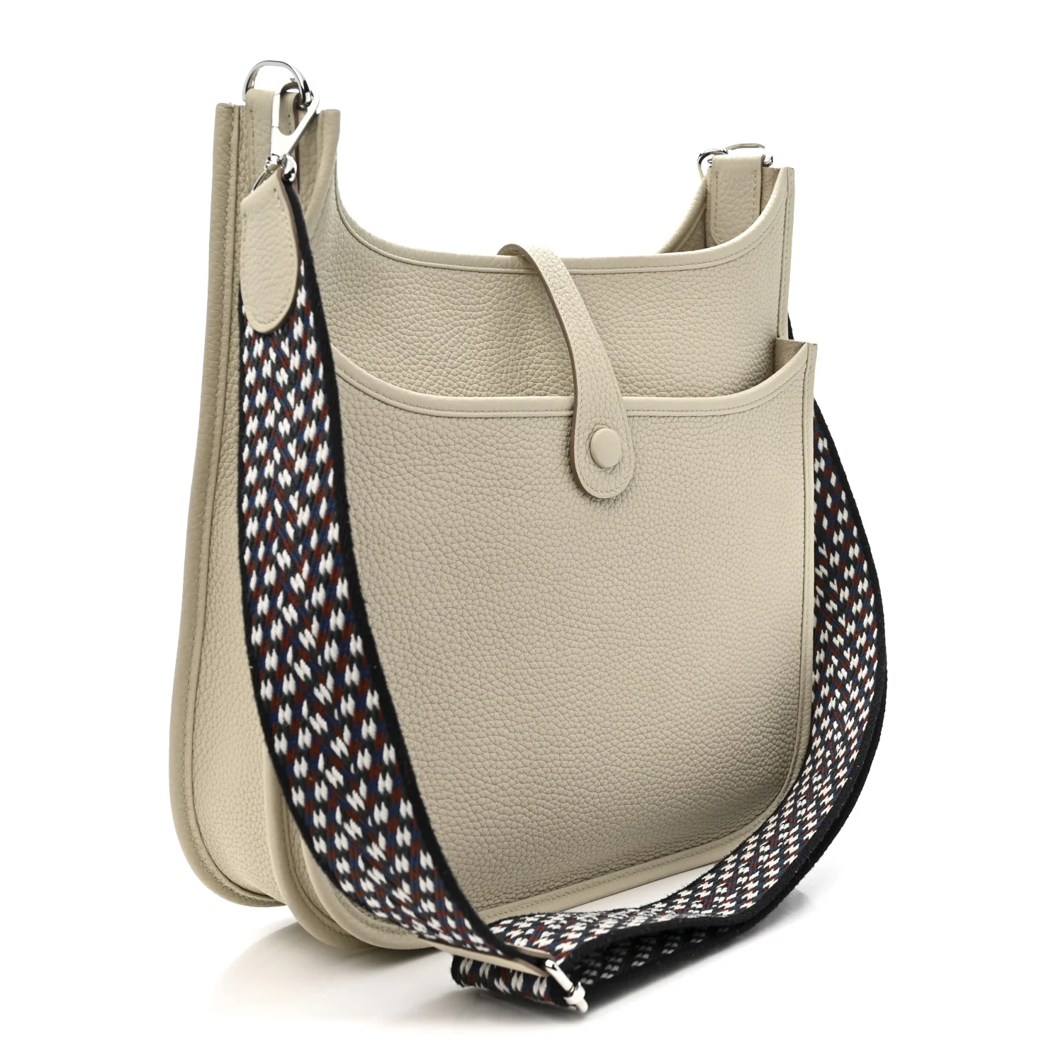 Taurillon Clemence Zigzag Sangle Evelyne III PM Beton Black White Deep Bleu - Image 3