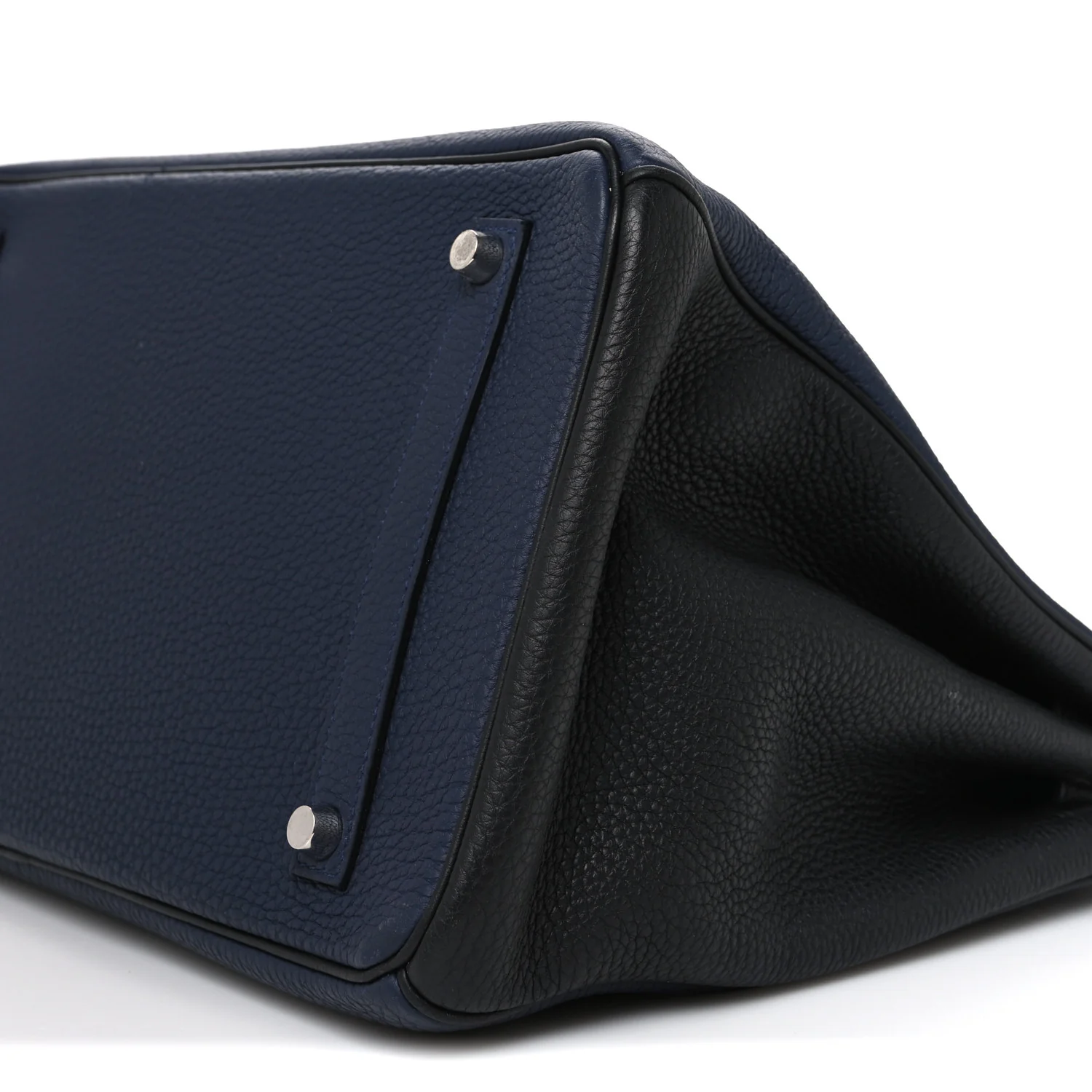 Togo Bi-Color Horseshoe Birkin 35 Bleu Nuit Black - Image 10