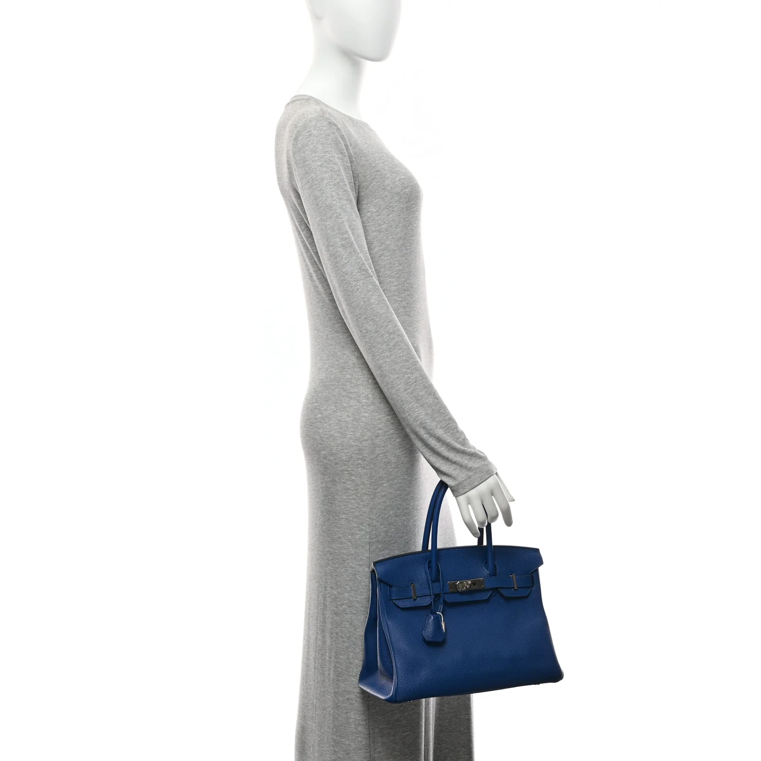Togo Birkin 30 Bleu France - Image 2