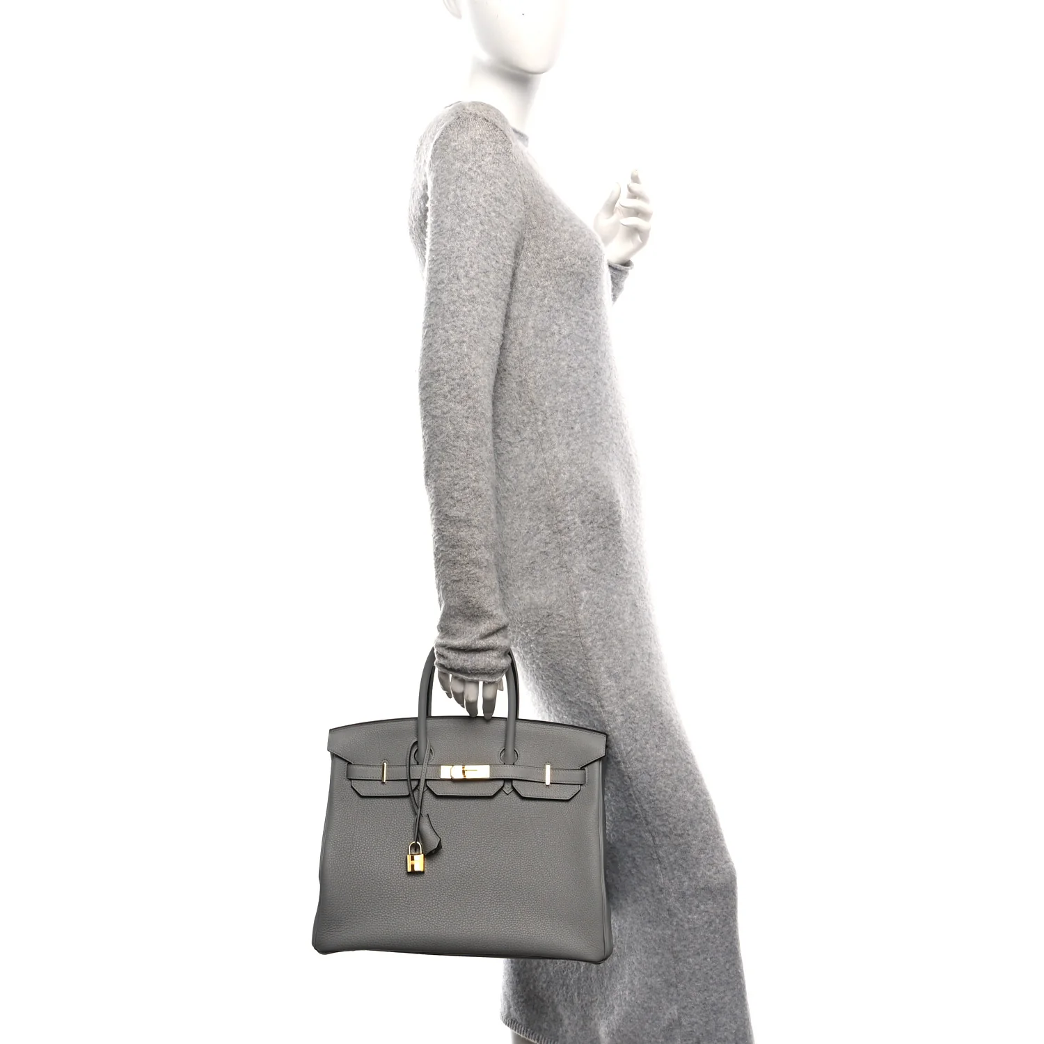 Togo Birkin 35 Gris Mouette - Image 3