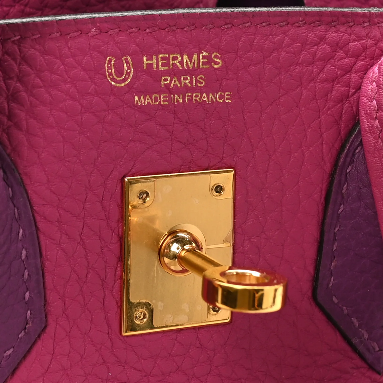 Togo Horseshoe Birkin 25 Rose Pourpre Cassis - Image 6