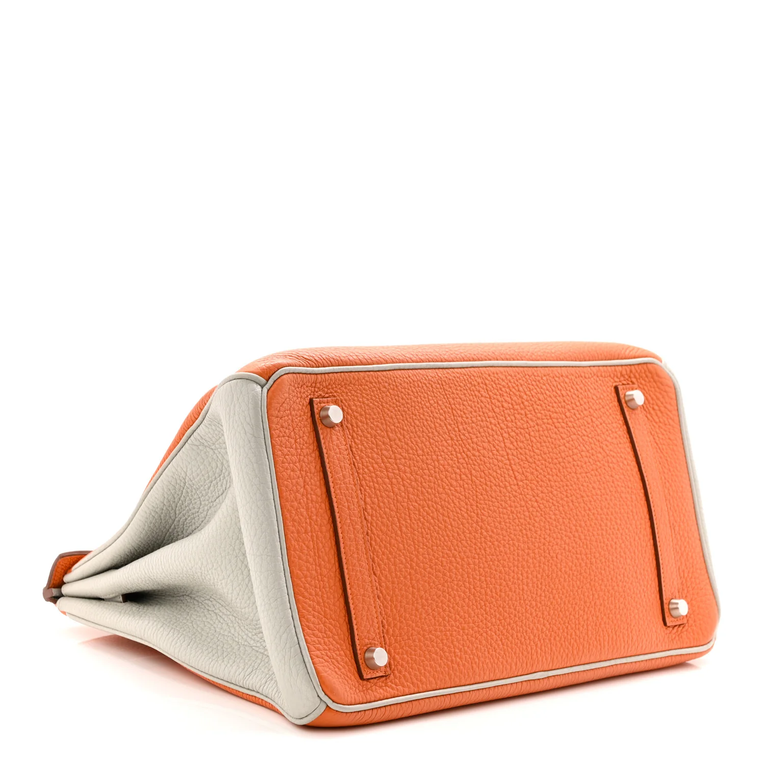 Togo Horseshoe Birkin 35 Orange Gris Perle - Image 4
