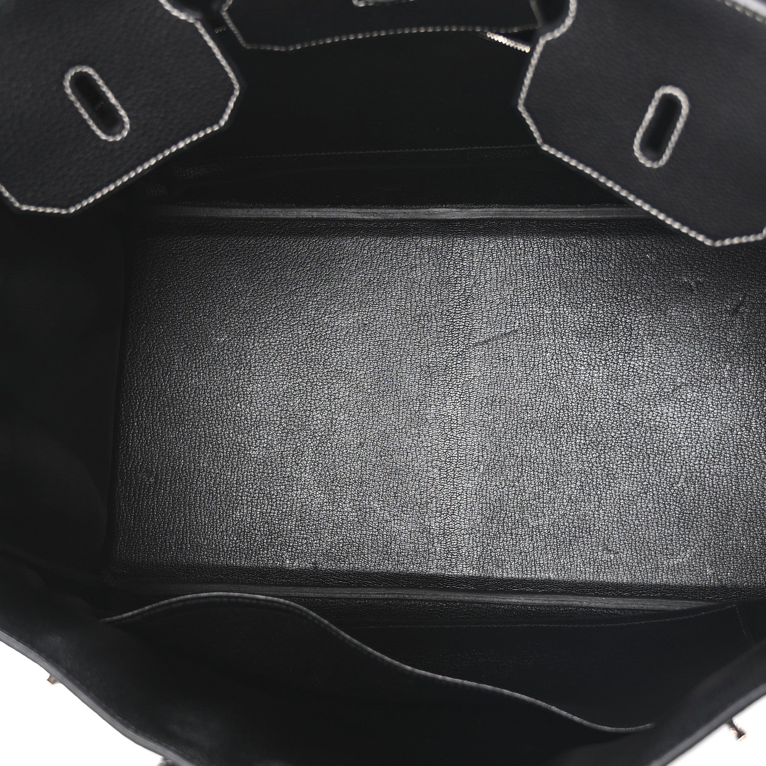 Togo Horseshoe Birkin 40 Black - Image 4