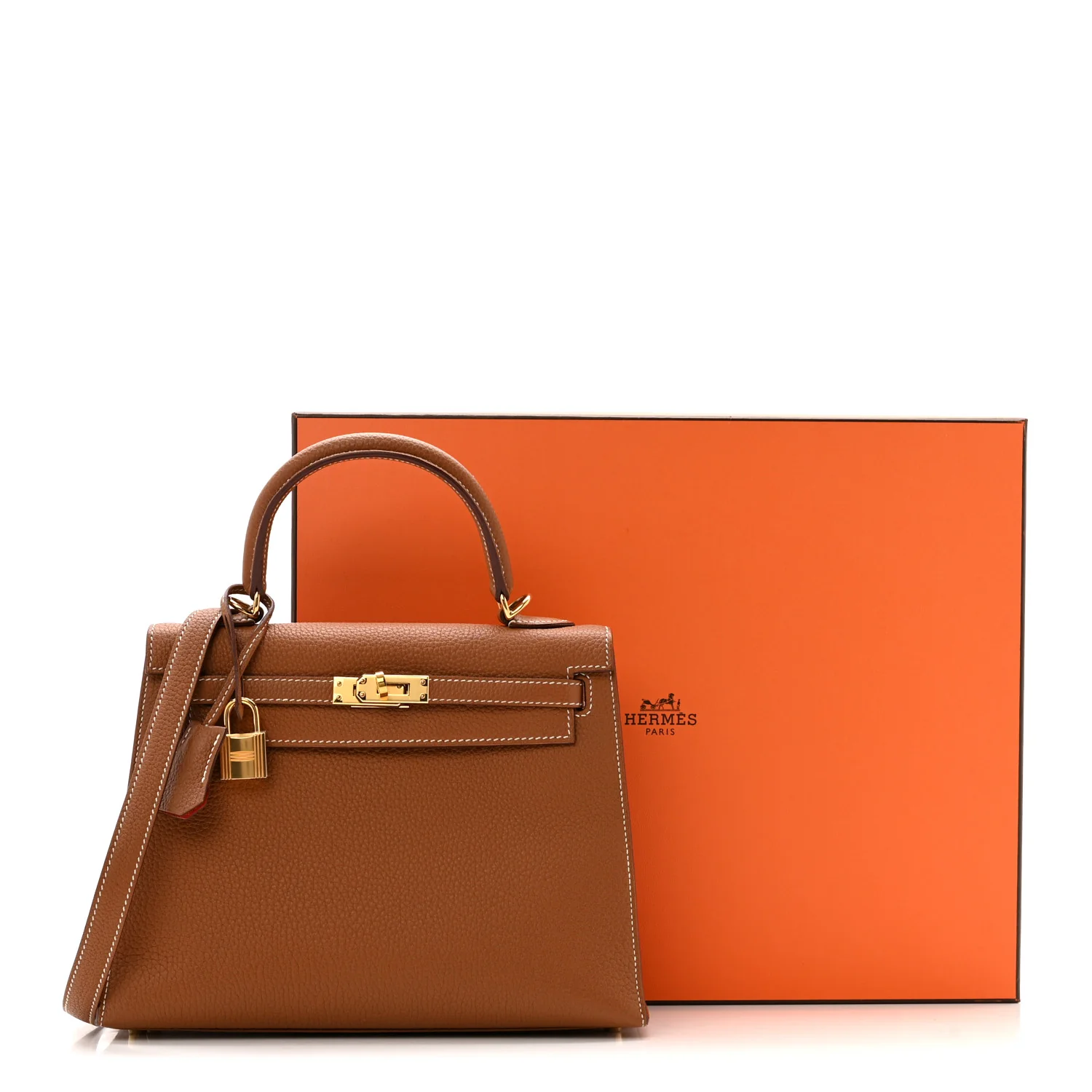 Togo Horseshoe Kelly Sellier 25 Gold Capucine - Image 12