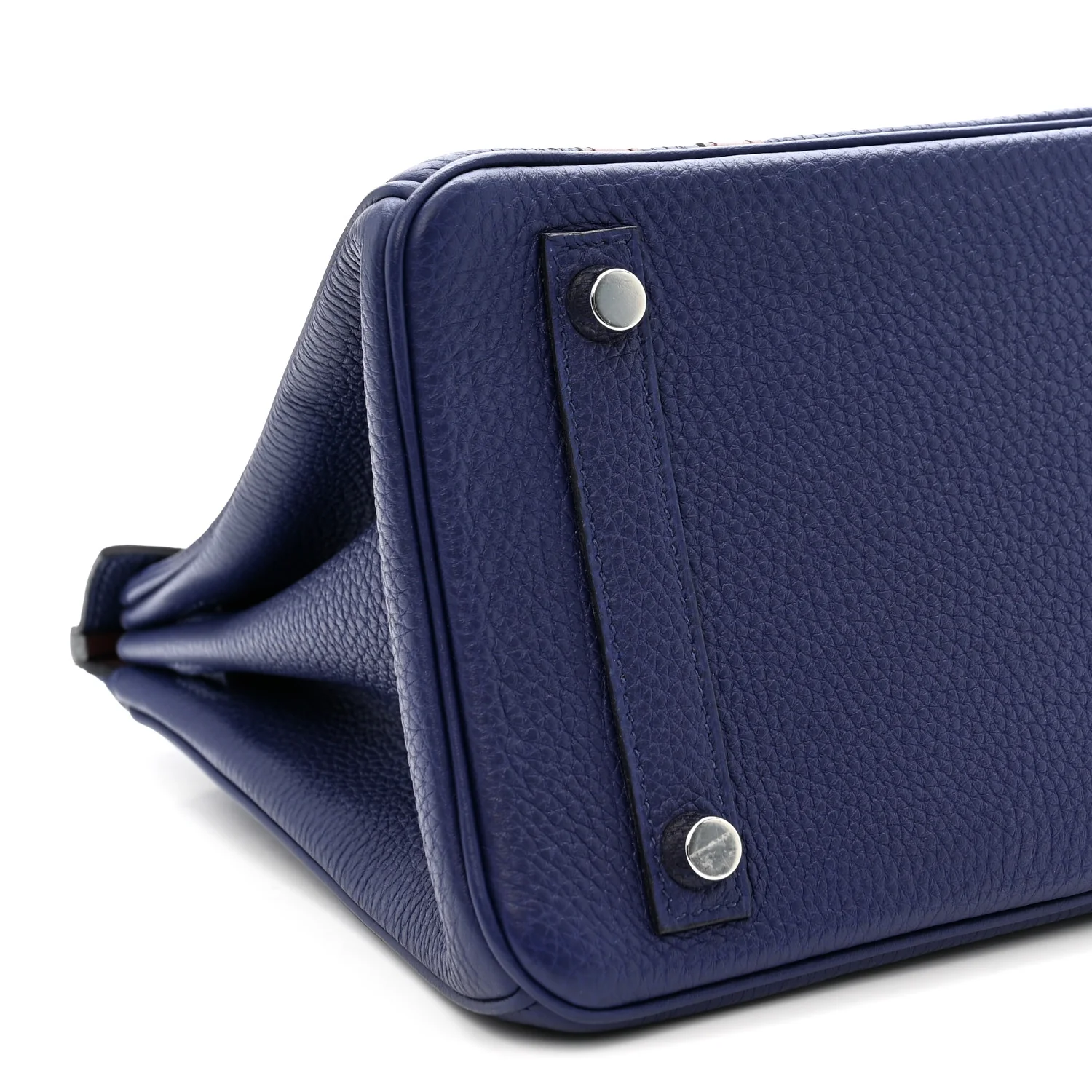 Togo Swift Officier Birkin 25 Bleu Encre Bordeaux - Image 9