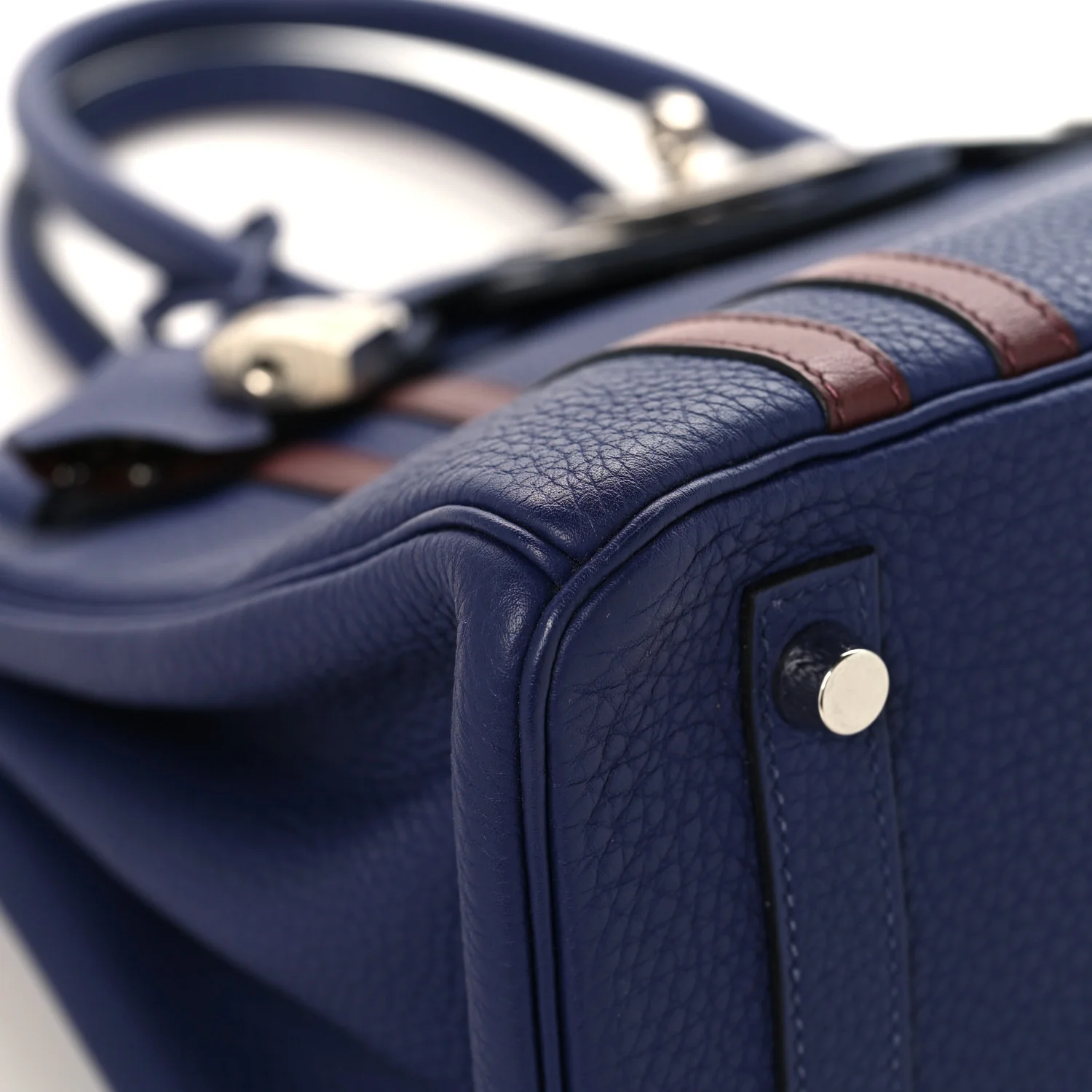 Togo Swift Officier Birkin 30 Bleu Encre Rouge H - Image 9