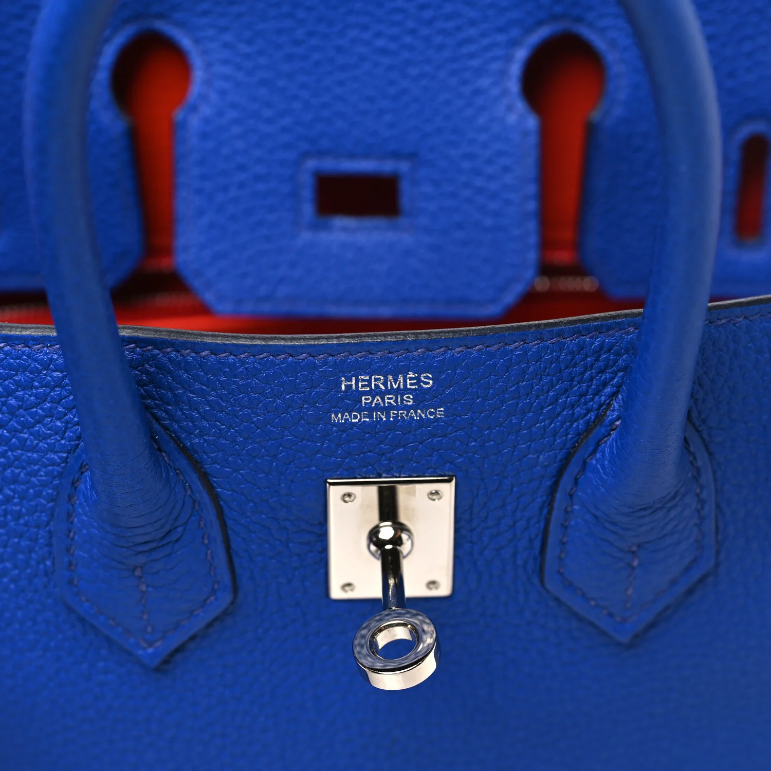 Togo Verso Birkin 25 Bleu Royal Capucine - Image 6