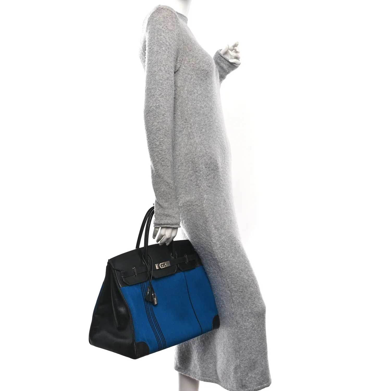 Toile Box Potamus Birkin 40 Blue Black - Image 2
