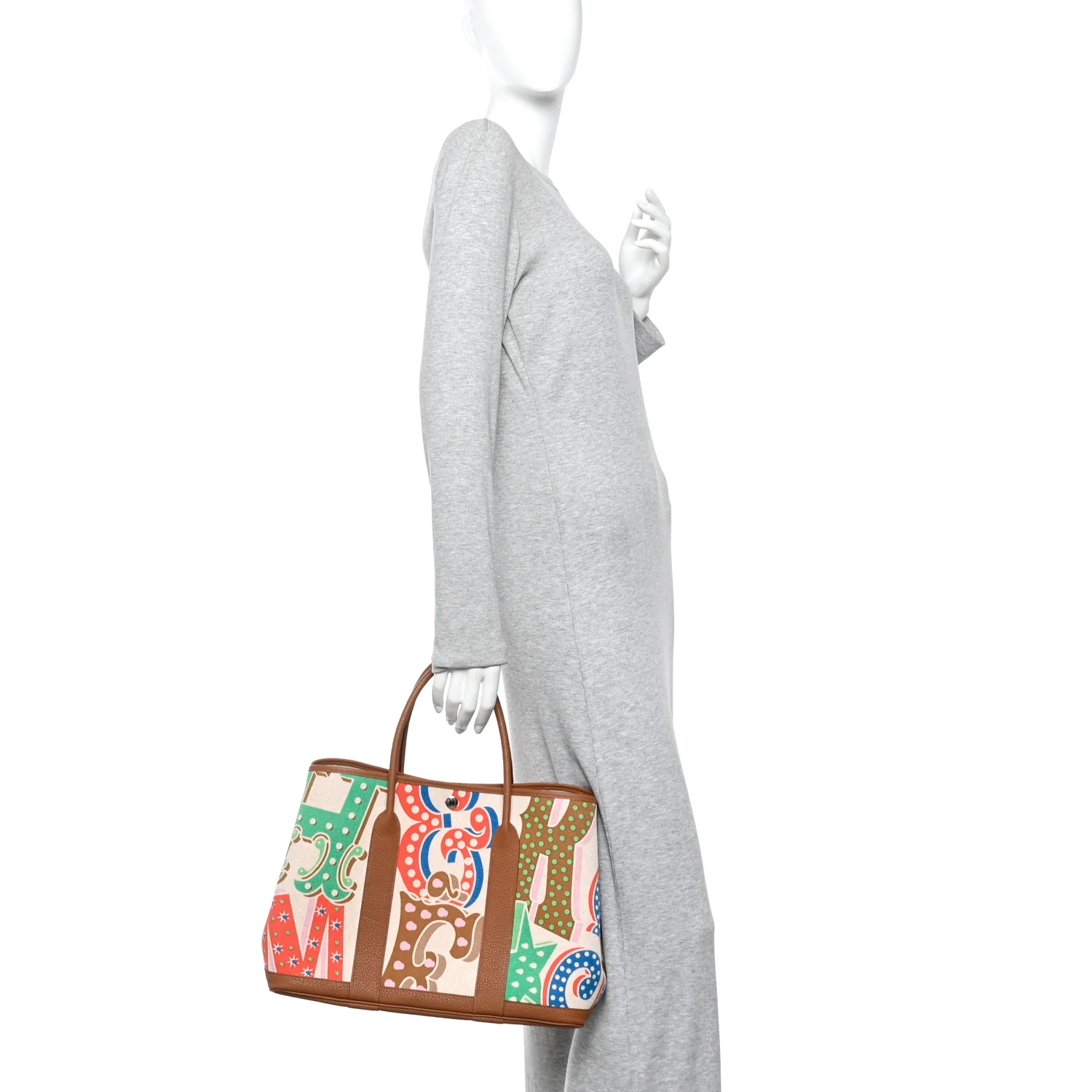 Toile Negonda H Plume Garden Party 36 MM Tote Capucine Ecru Gold - Image 2