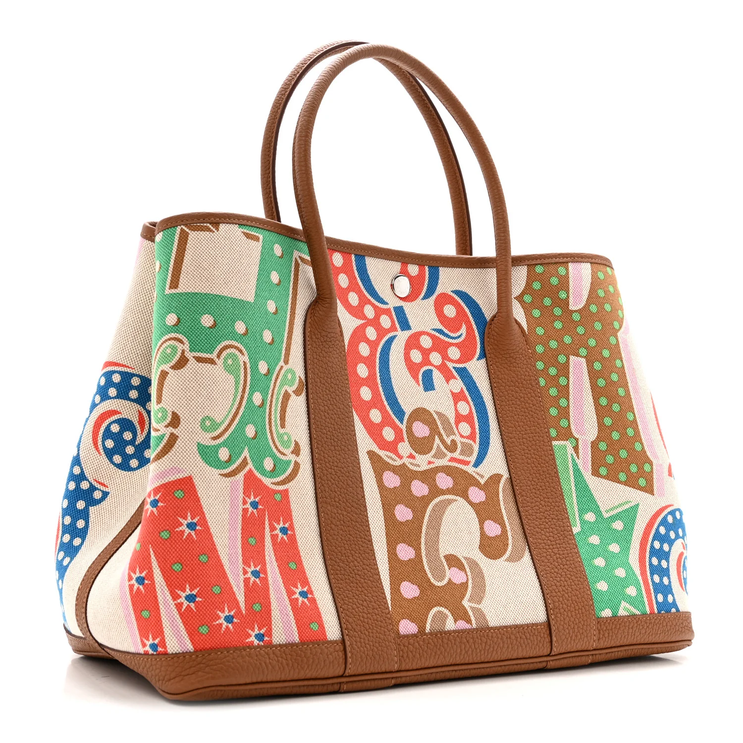 Toile Negonda H Plume Garden Party 36 MM Tote Capucine Ecru Gold - Image 3