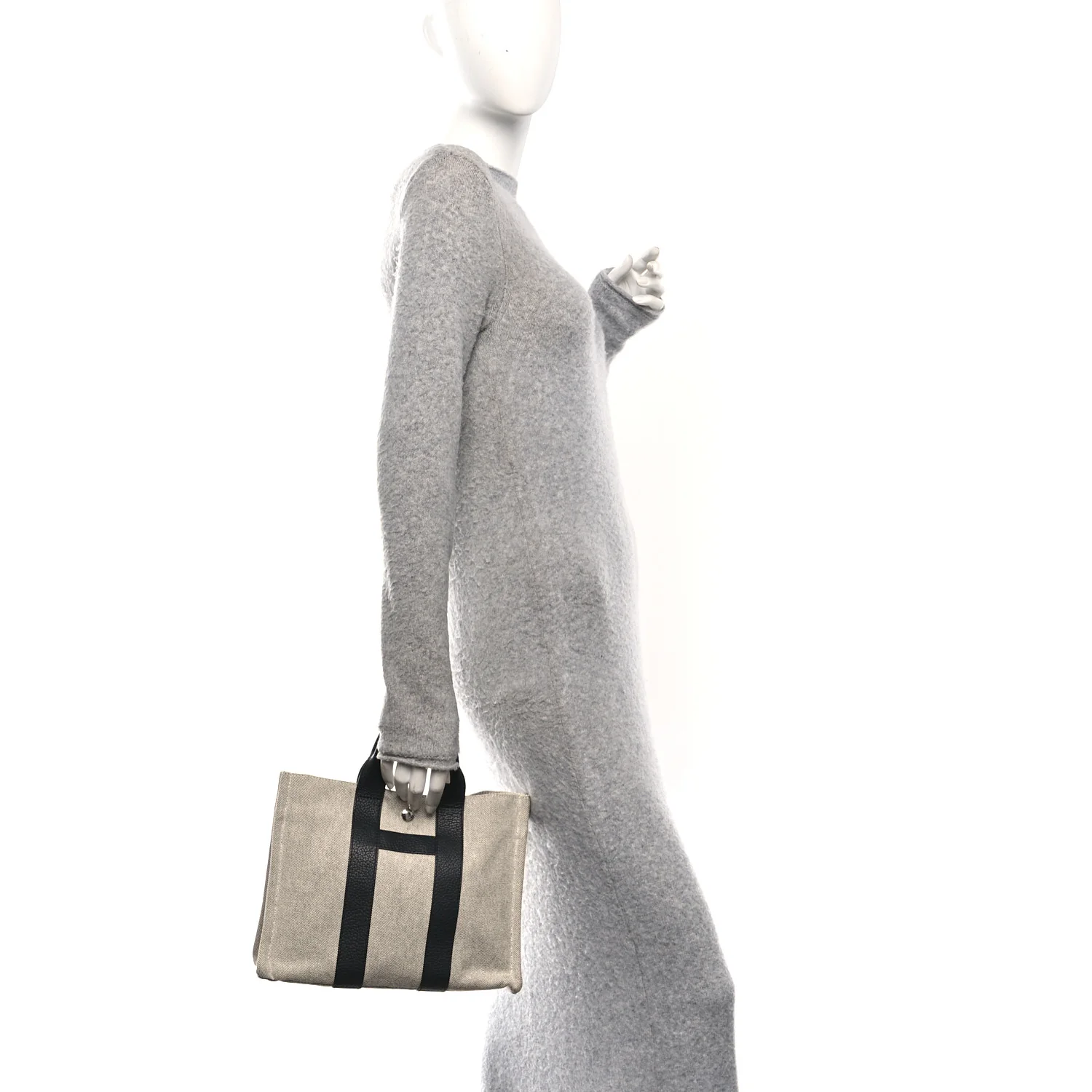 Toile Taurillon Clemence Sac Harnais Tote PM Black - Image 2