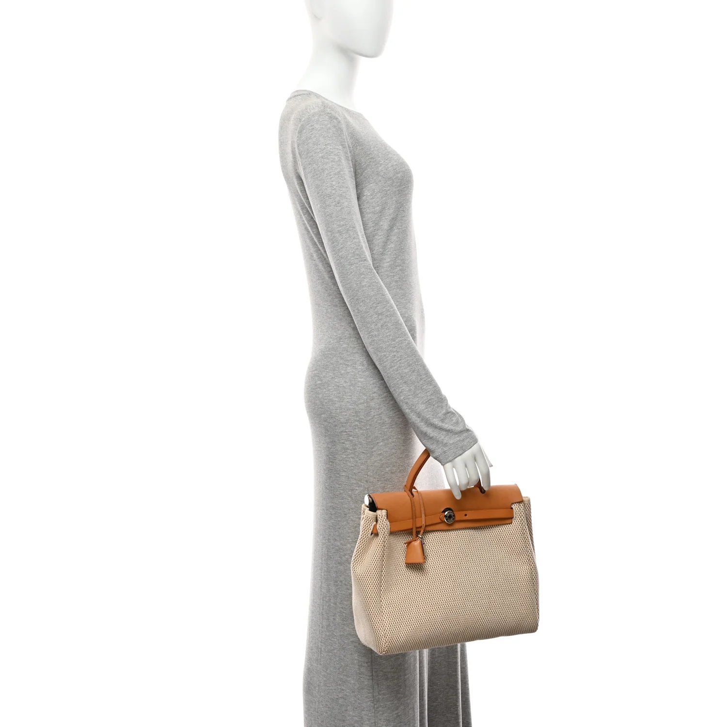 Toile Vache Calfskin Herbag 30 PM Black Natural - Image 2