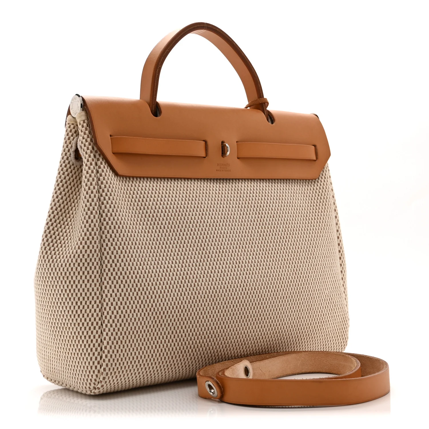 Toile Vache Calfskin Herbag 30 PM Black Natural - Image 4