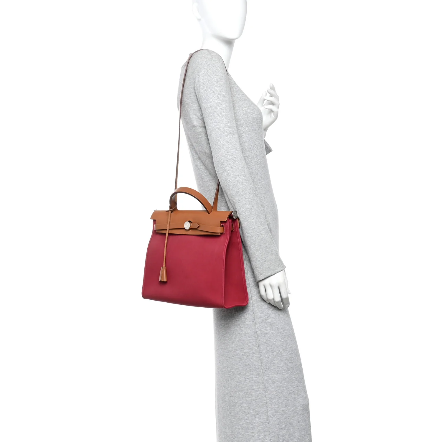 Vache Hunter Toile Herbag Zip 31 PM Rouge Grenat Natural - Image 2