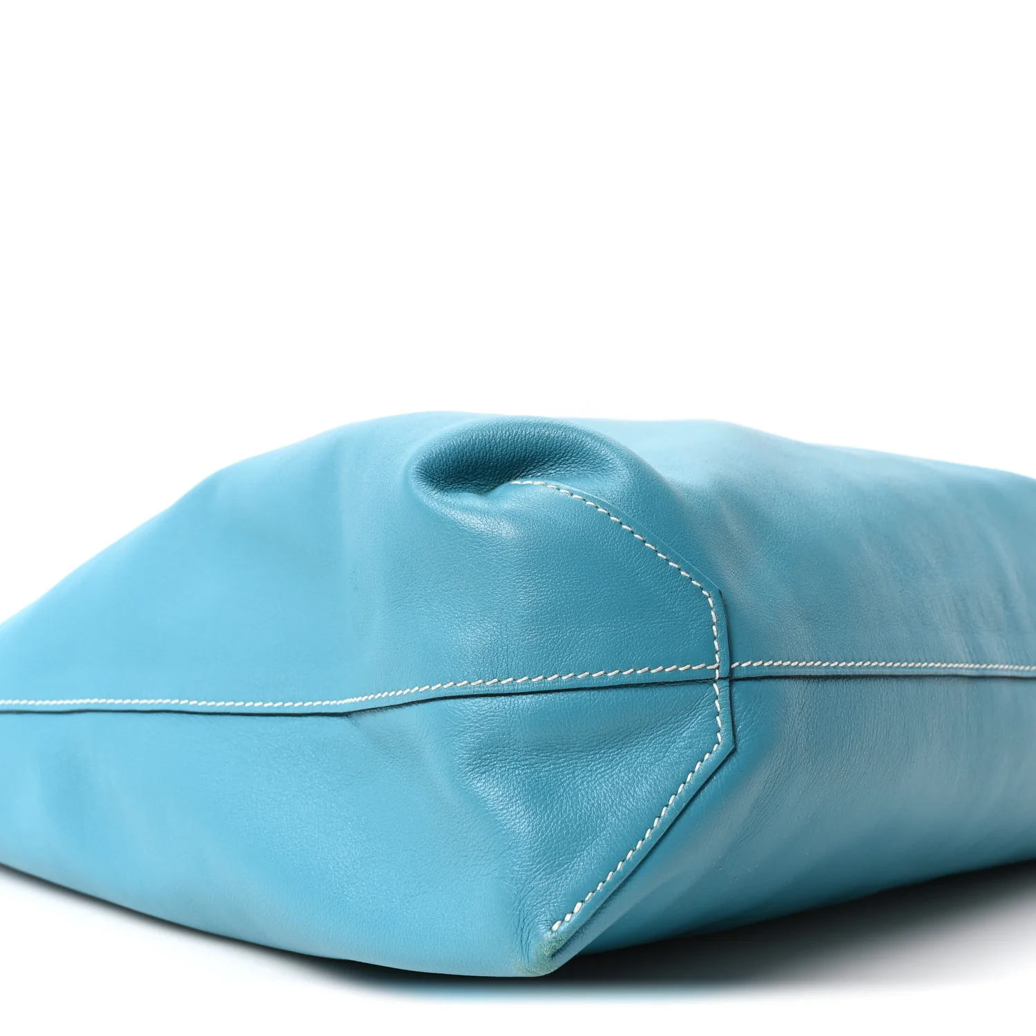 Veau Sikkim Double Sens 36 Reversible Tote Turquoise Gris Perle - Image 14