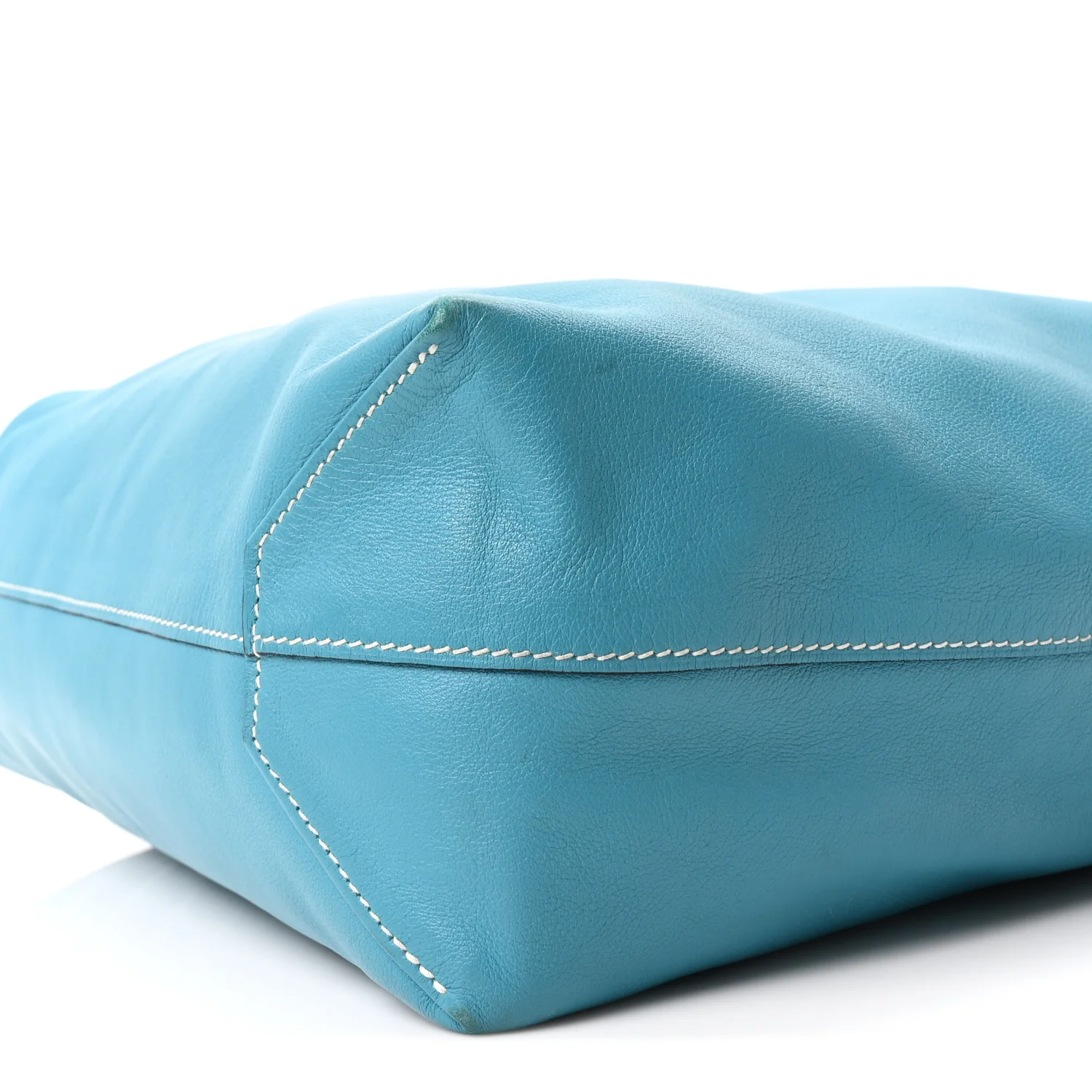 Veau Sikkim Double Sens 36 Reversible Tote Turquoise Gris Perle - Image 16