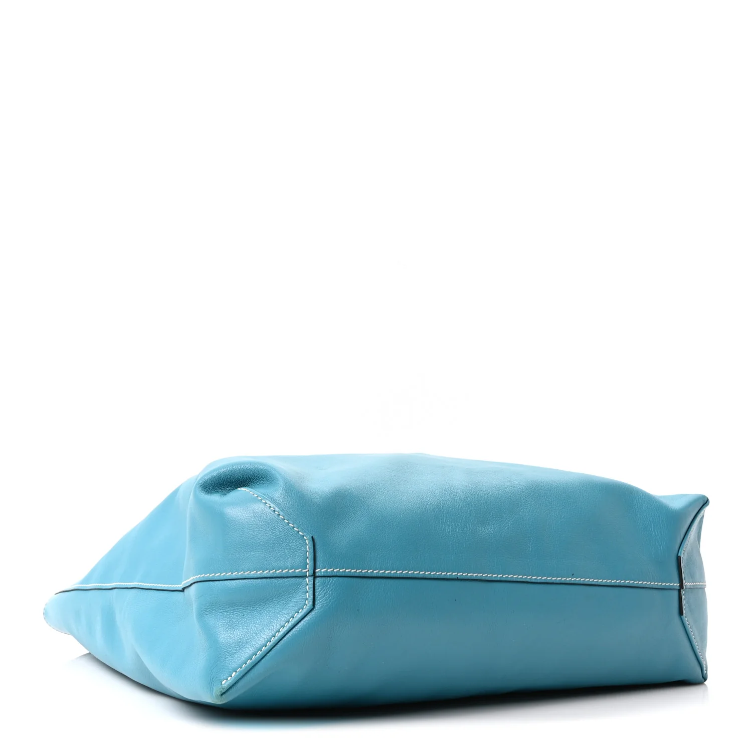 Veau Sikkim Double Sens 36 Reversible Tote Turquoise Gris Perle - Image 6