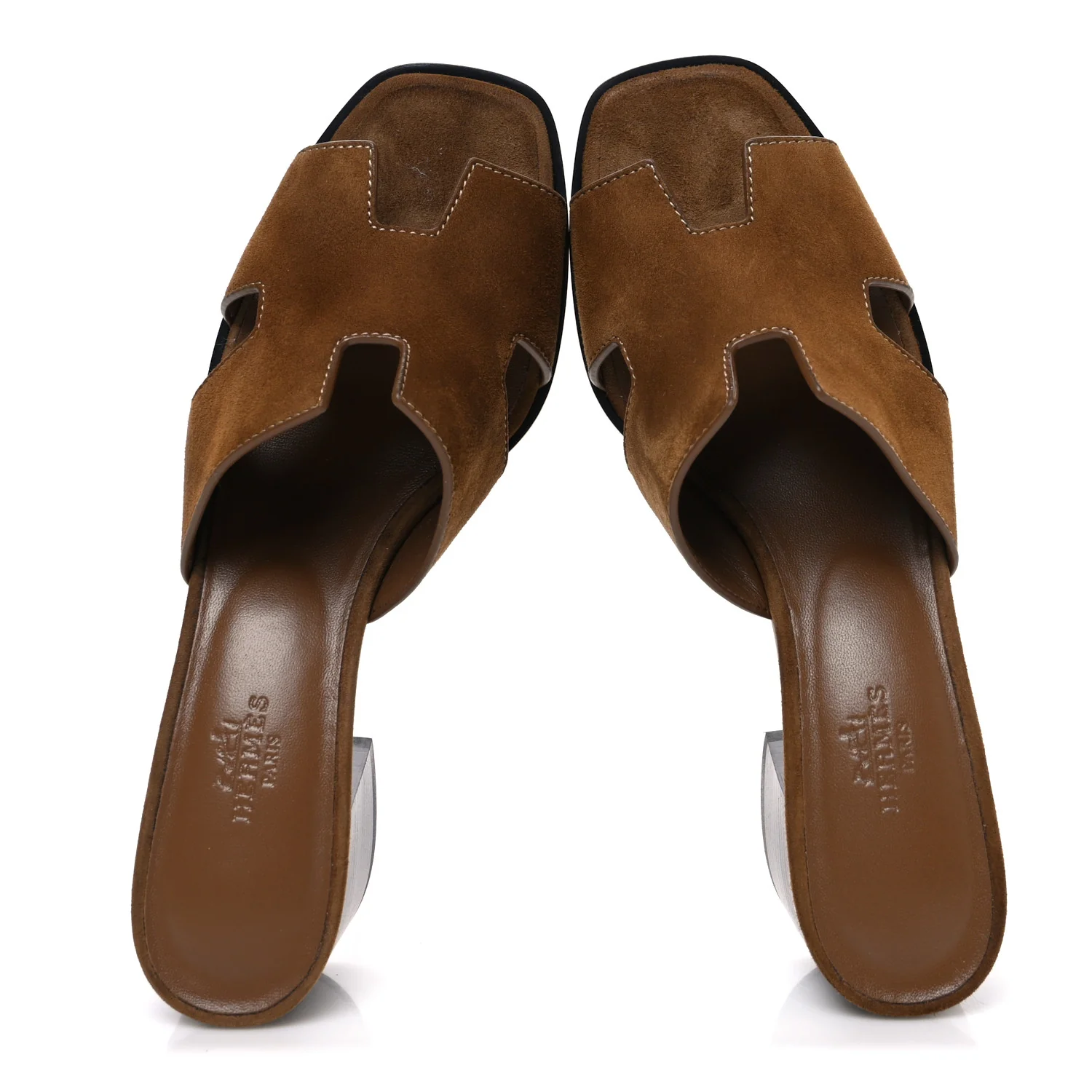 Velvet Goatskin Helia 60 Sandals 37.5 Brun Fume - Image 2