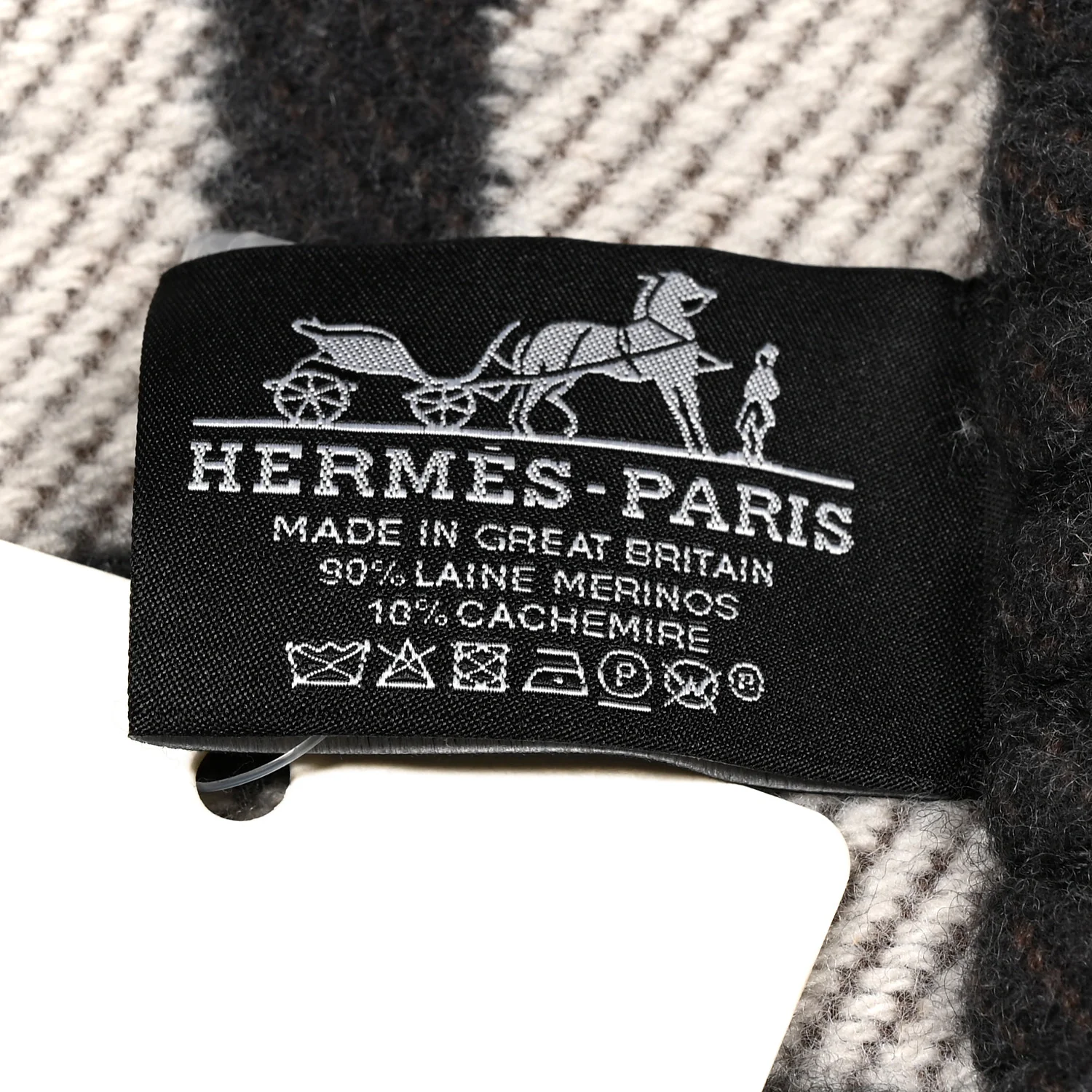 Wool Cashmere Avalon Blanket Ecru Gris Fonce - Image 3