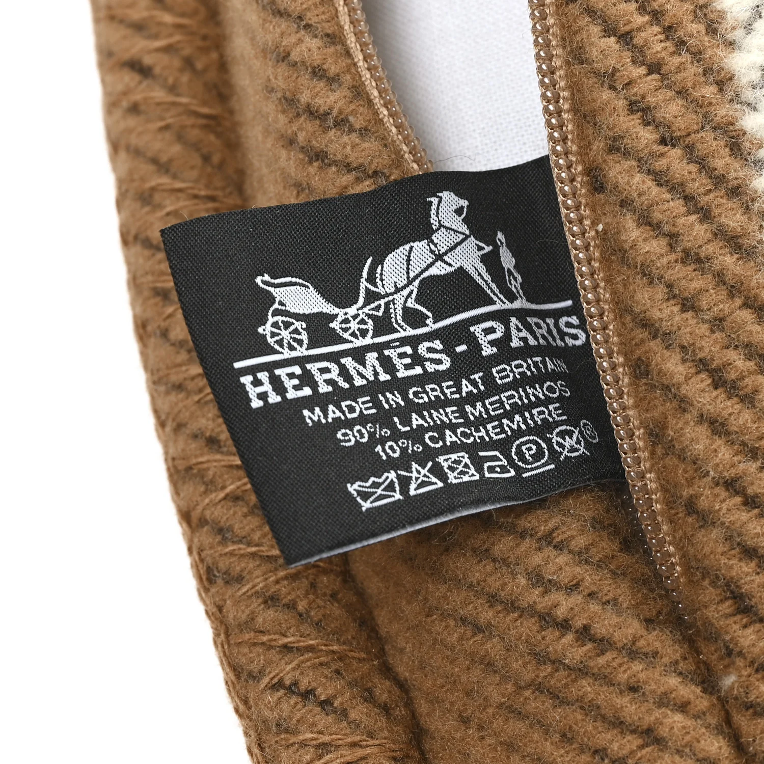 Wool Cashmere Avalon Pillow Ecru Camel - Image 3