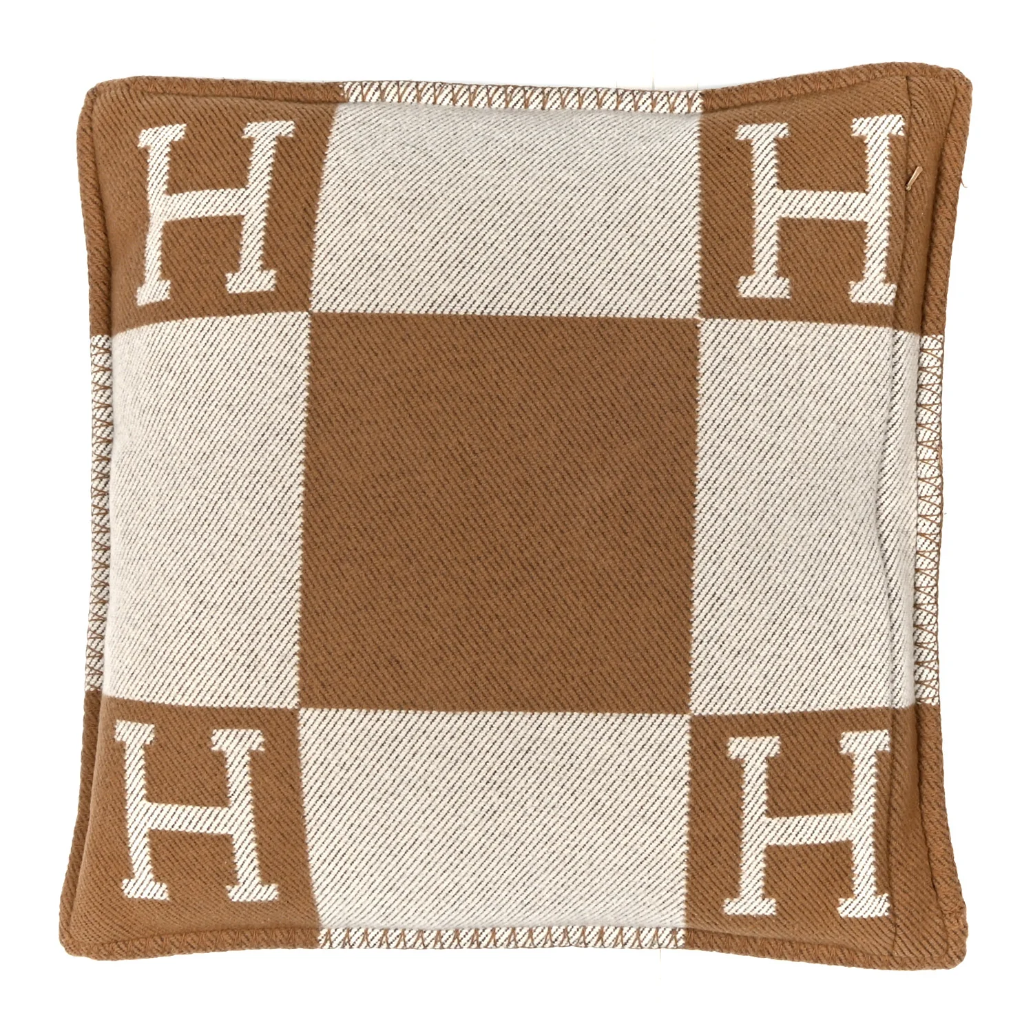 Wool Cashmere Avalon Pillow PM Ecru Camel - Image 2