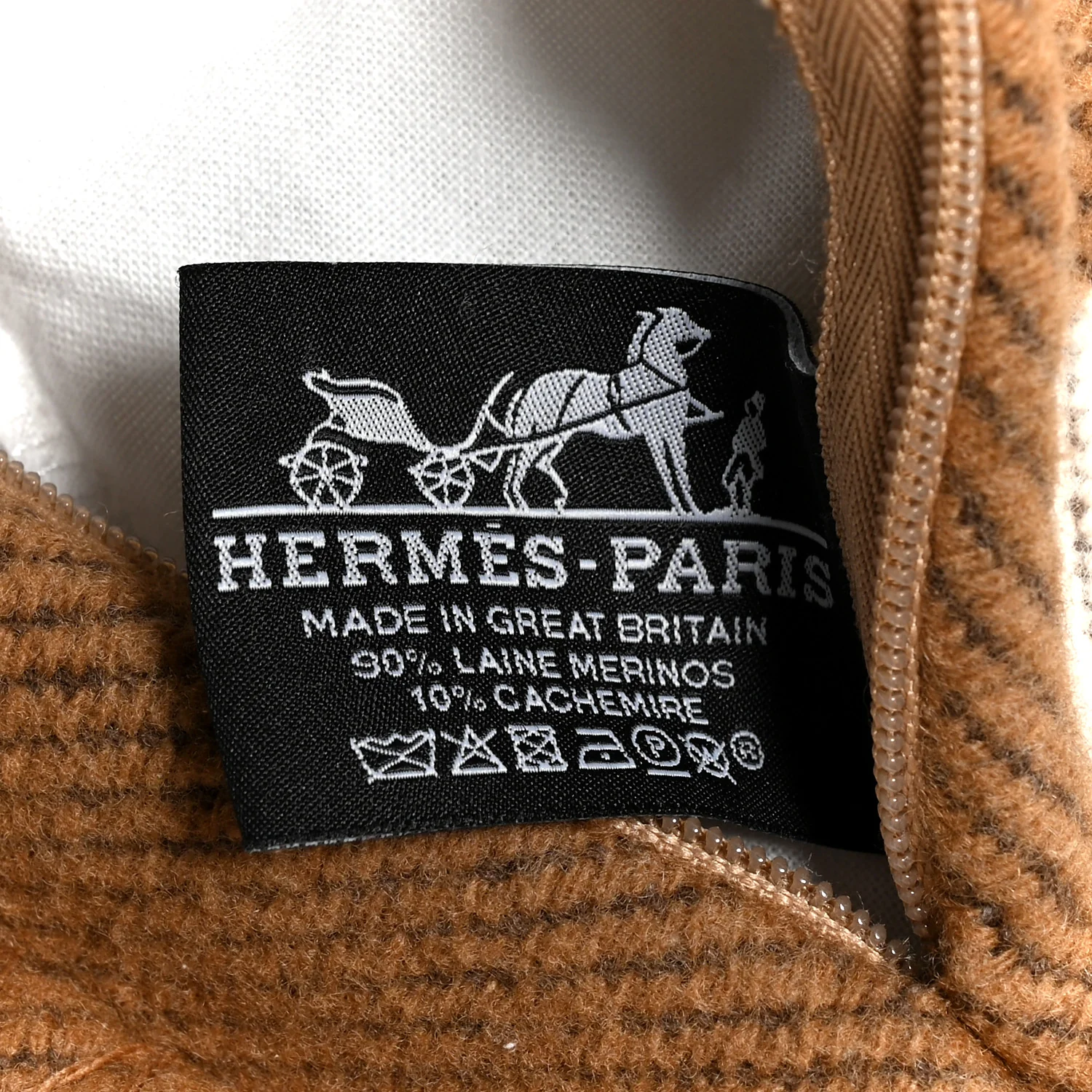 Wool Cashmere Avalon Pillow PM Ecru Camel - Image 3