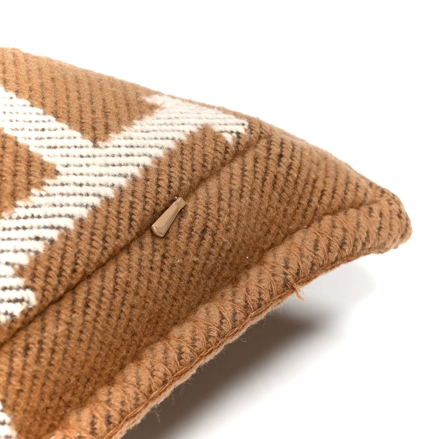 Wool Cashmere Avalon Pillow PM Ecru Camel - Image 5