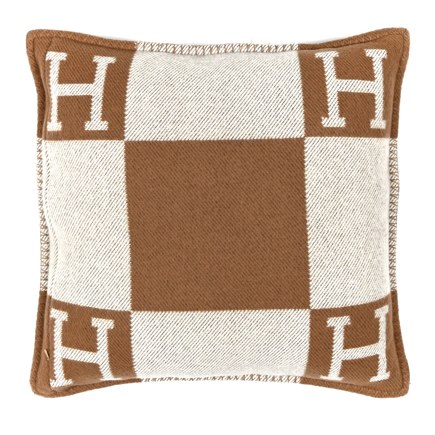 Wool Cashmere Avalon Pillow PM Ecru Camel - Image 2