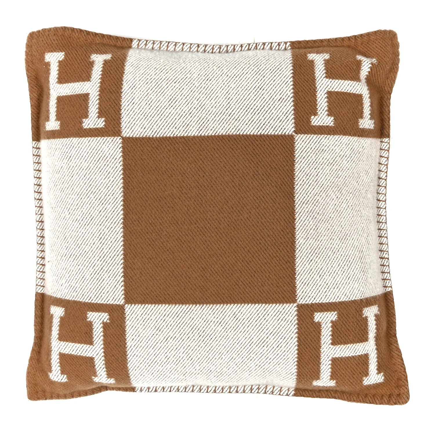 Wool Cashmere Avalon Pillow PM Ecru Camel