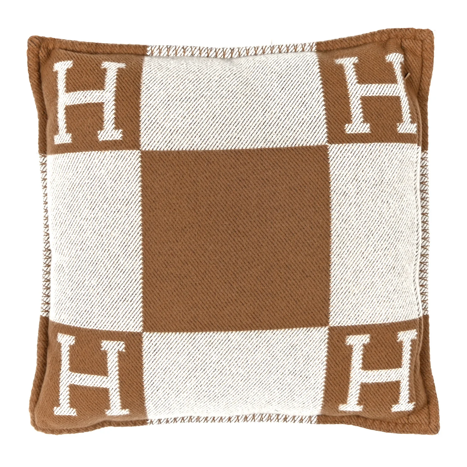 Wool Cashmere Avalon Pillow PM Ecru Camel - Image 2