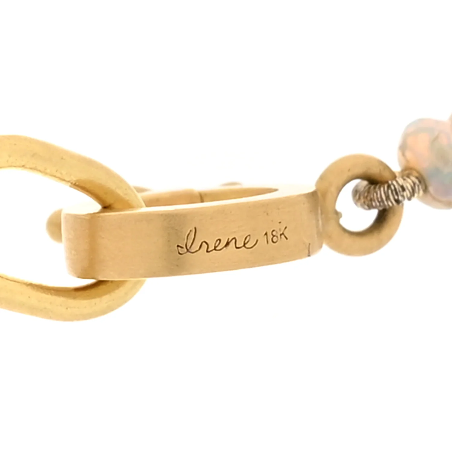 18K Yellow Gold Opal Candy Beaded Necklace - Image 5