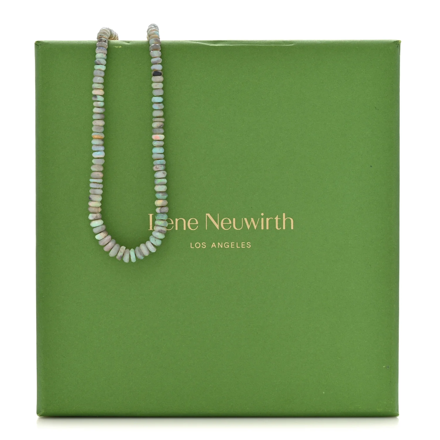 18K Yellow Gold Opal Candy Beaded Necklace - Image 6