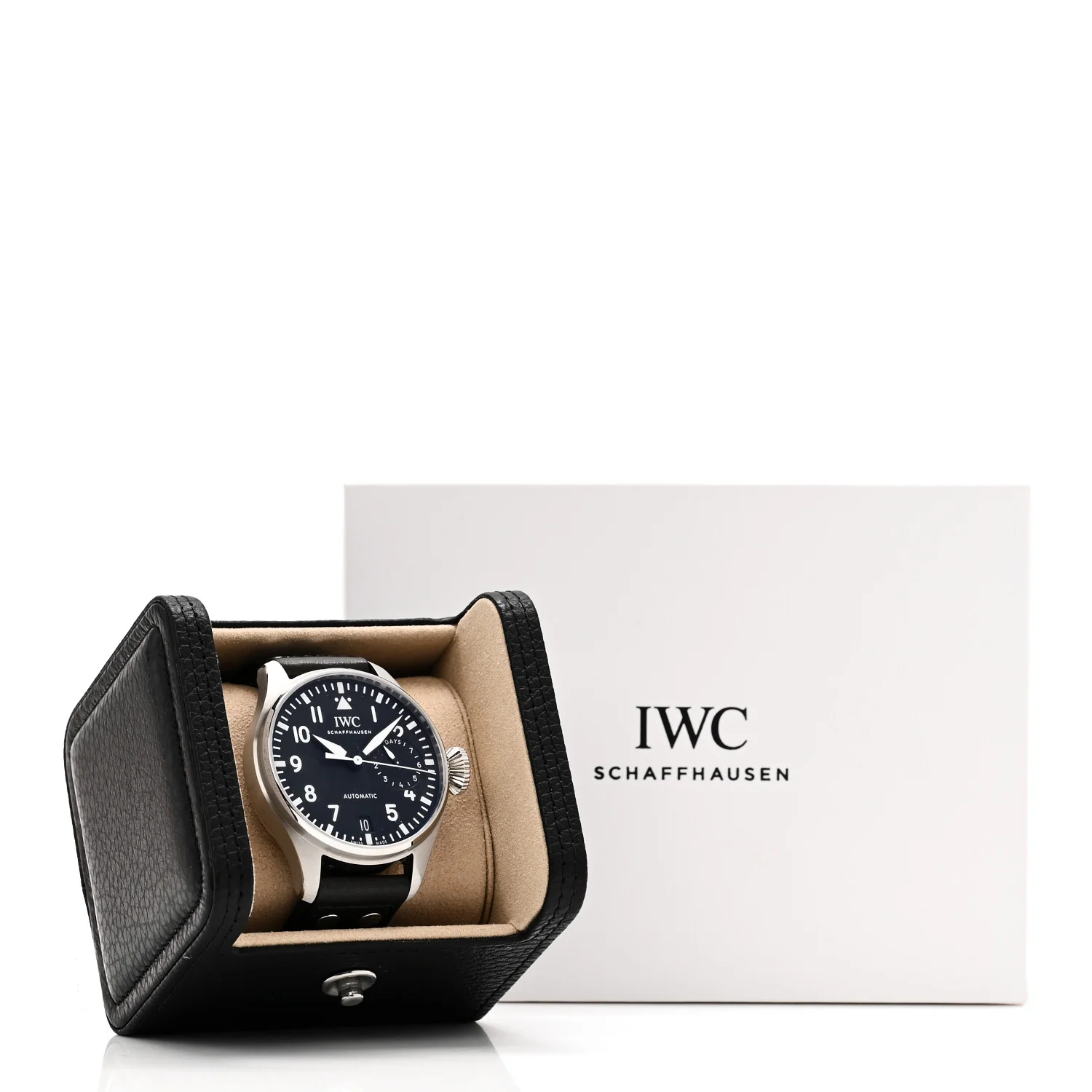 Stainless Steel Calfskin 46mm Schaffhausen Pilot Automatic Watch Black IW501001 - Image 5