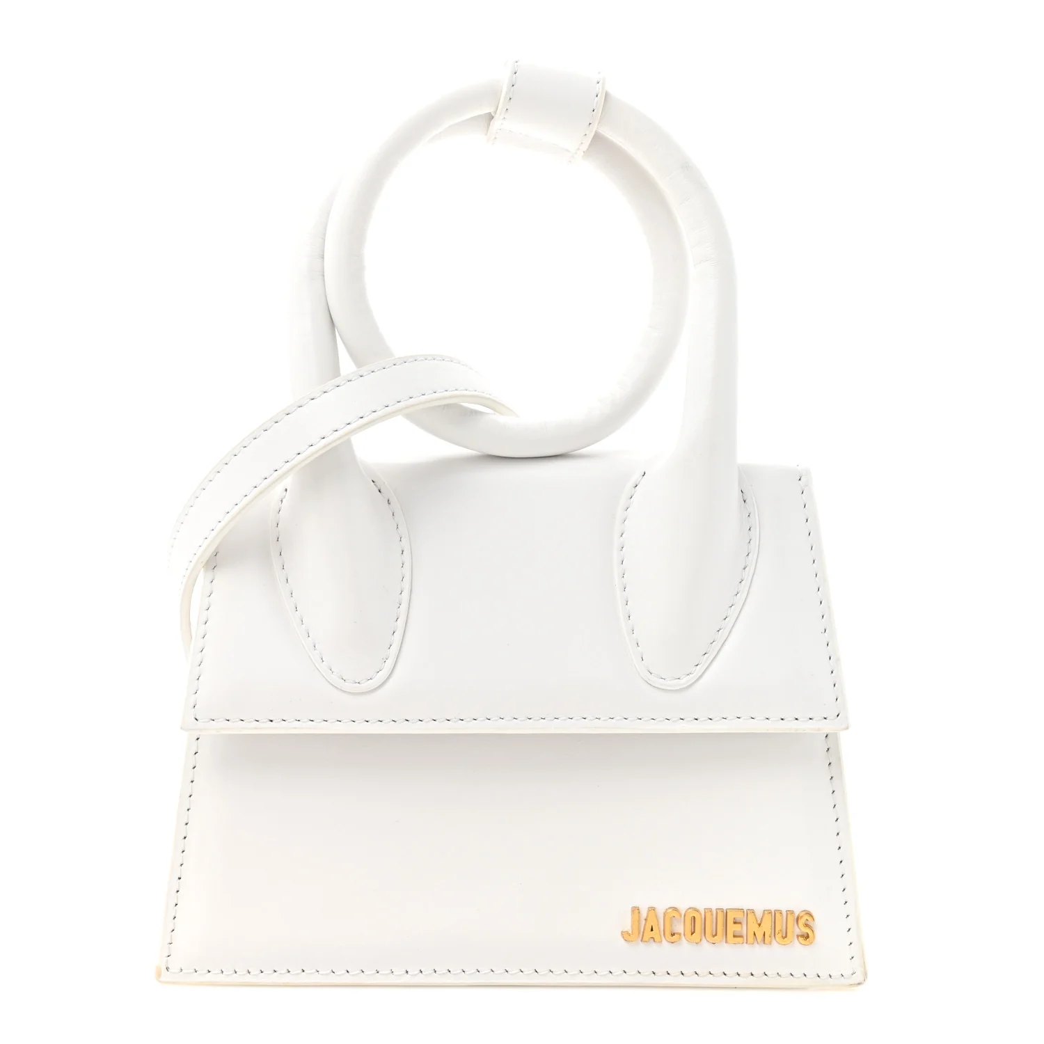 Smooth Calfskin Le Chiquito Noeud White