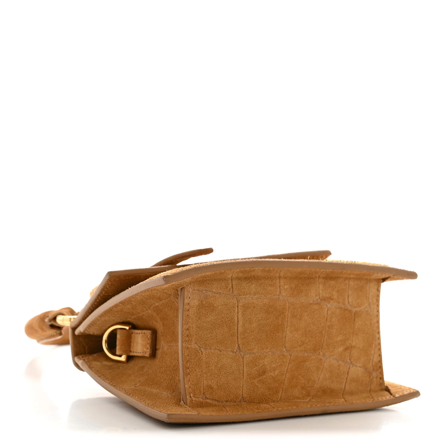Suede Crocodile Embossed Le Chiquito Moyen Brown - Image 5