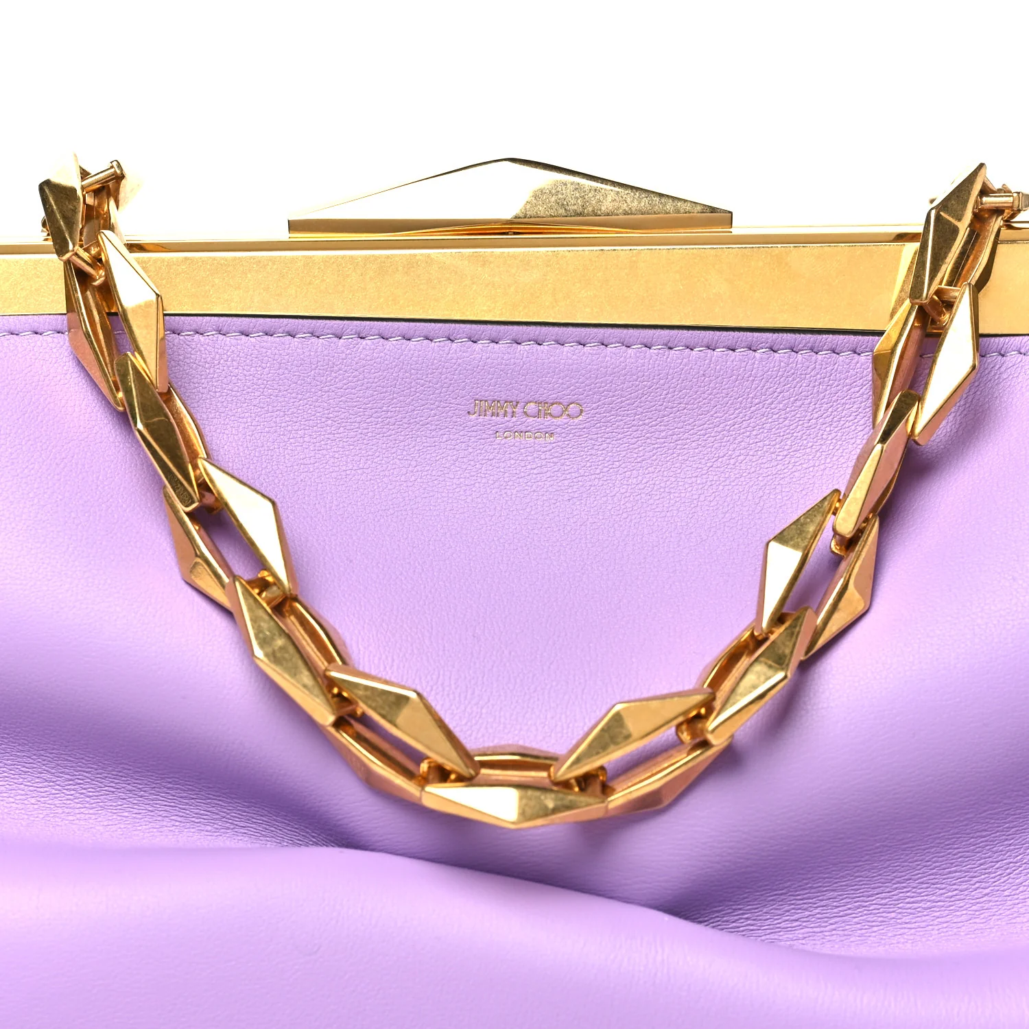 Box Calfskin Diamond Frame Clutch Wisteria - Image 7