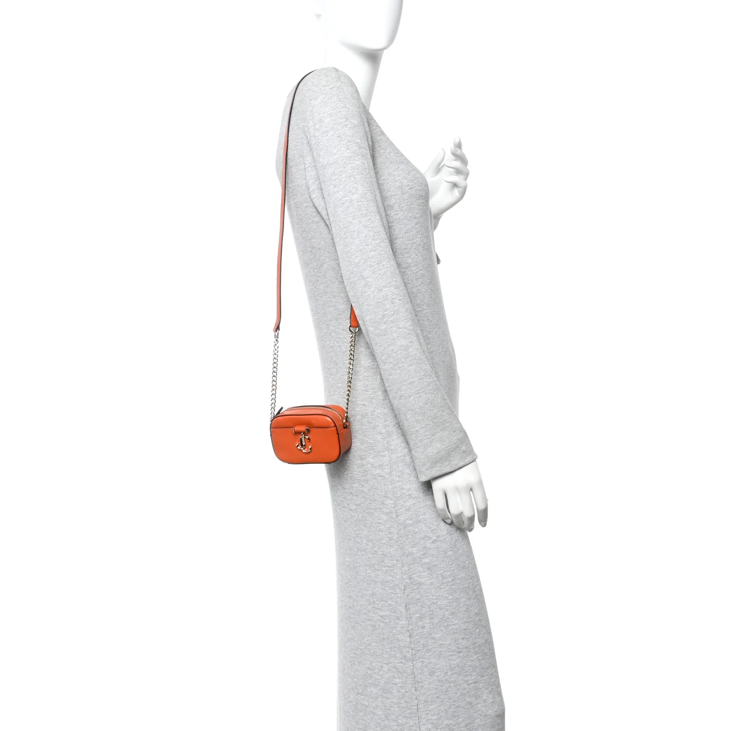 Calfskin Micro Hale Crossbody Amber Orange - Image 2